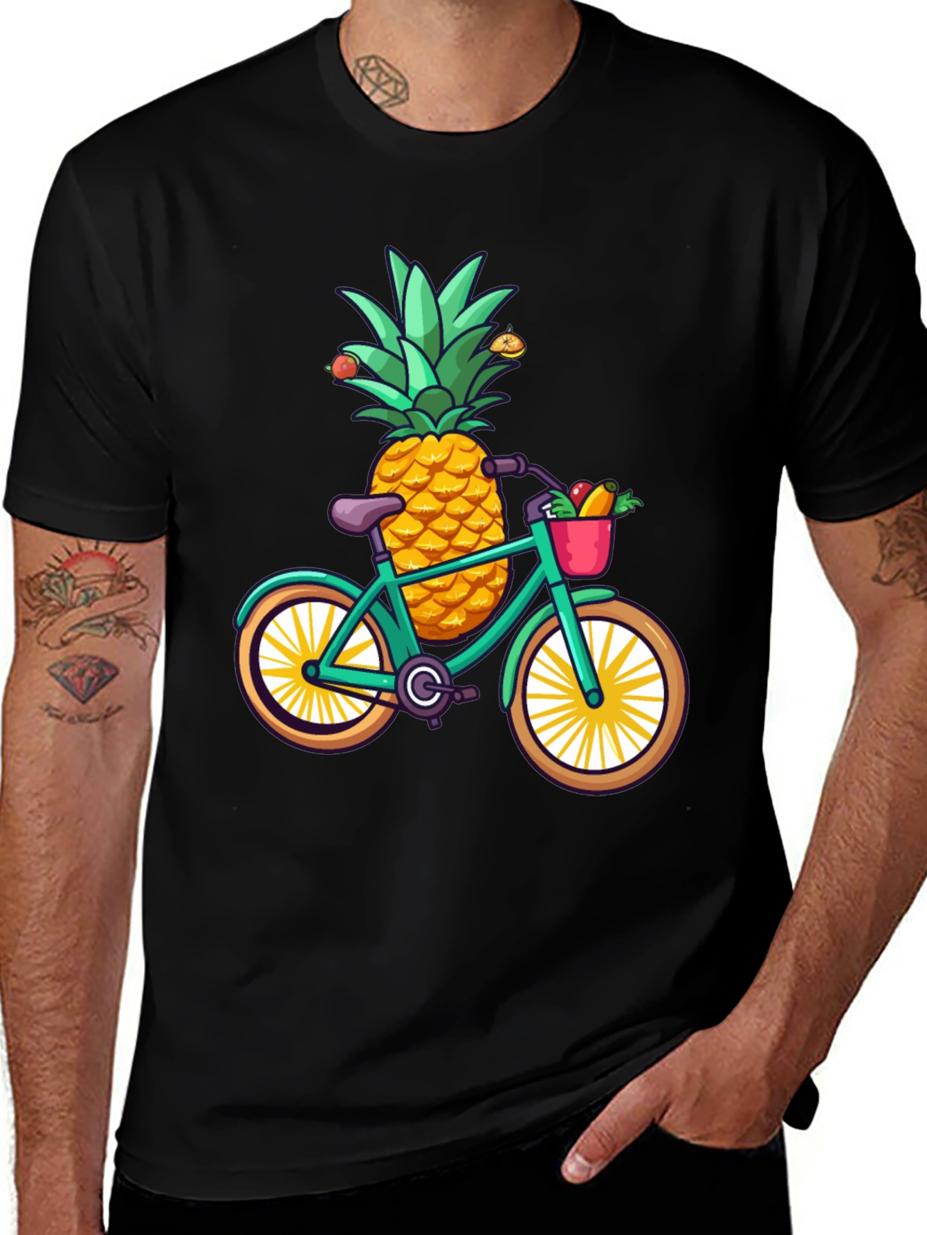 Variant 28 of Pineapple on Bicycle Graphic Tee