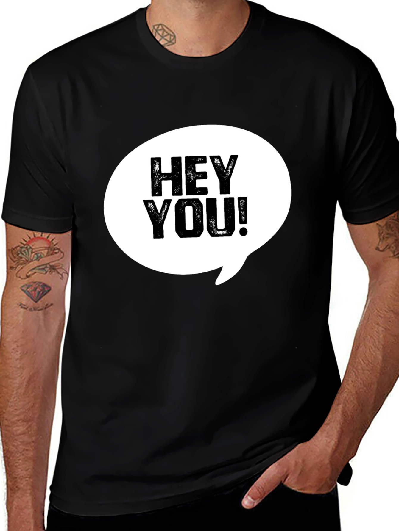 Variant 13 of Hey You! Graphic Print Crew Neck T-Shirt