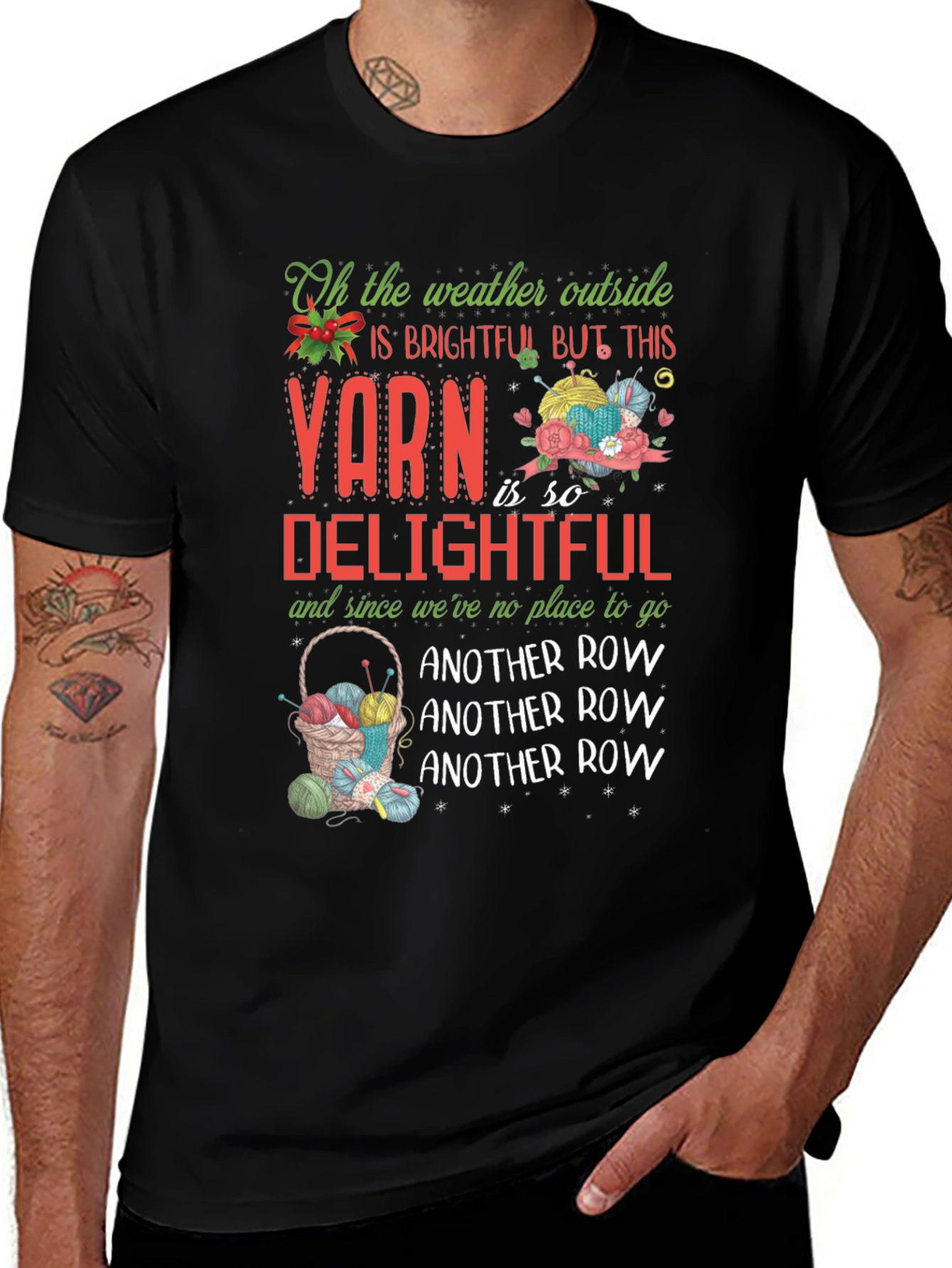 Variant 20 of Yarn Delightful T-Shirt - Cozy Knit Holiday Design