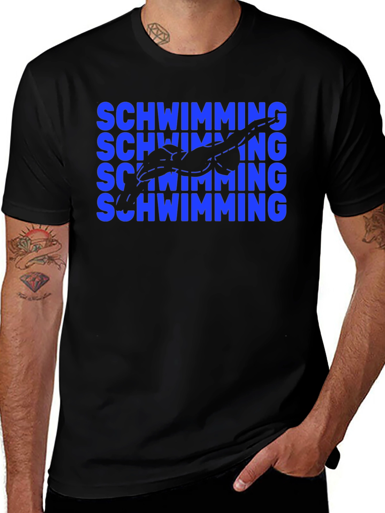 Variant 22 of Swimming T-Shirt - Diver Design - Unisex