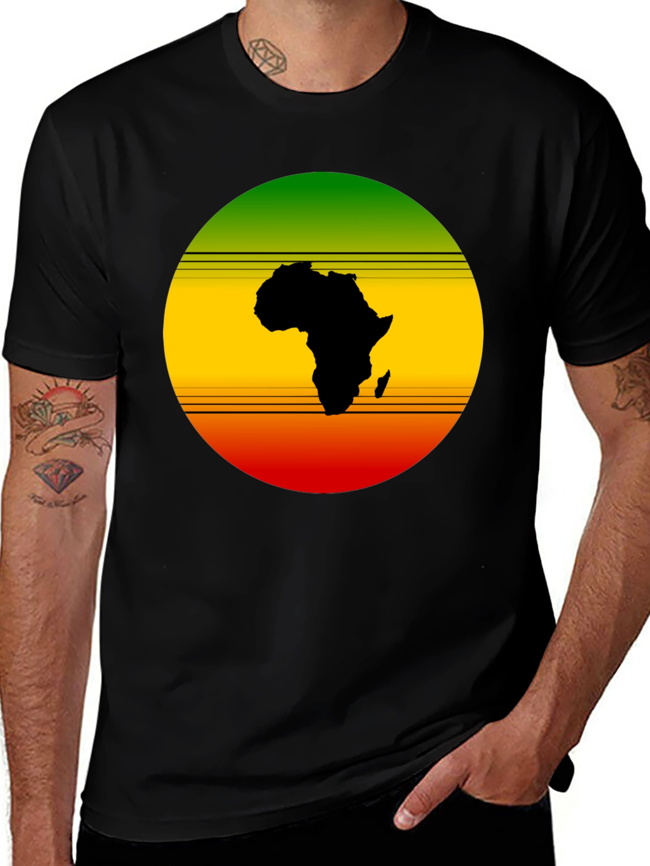 Africa Map Rasta Color T-Shirt
