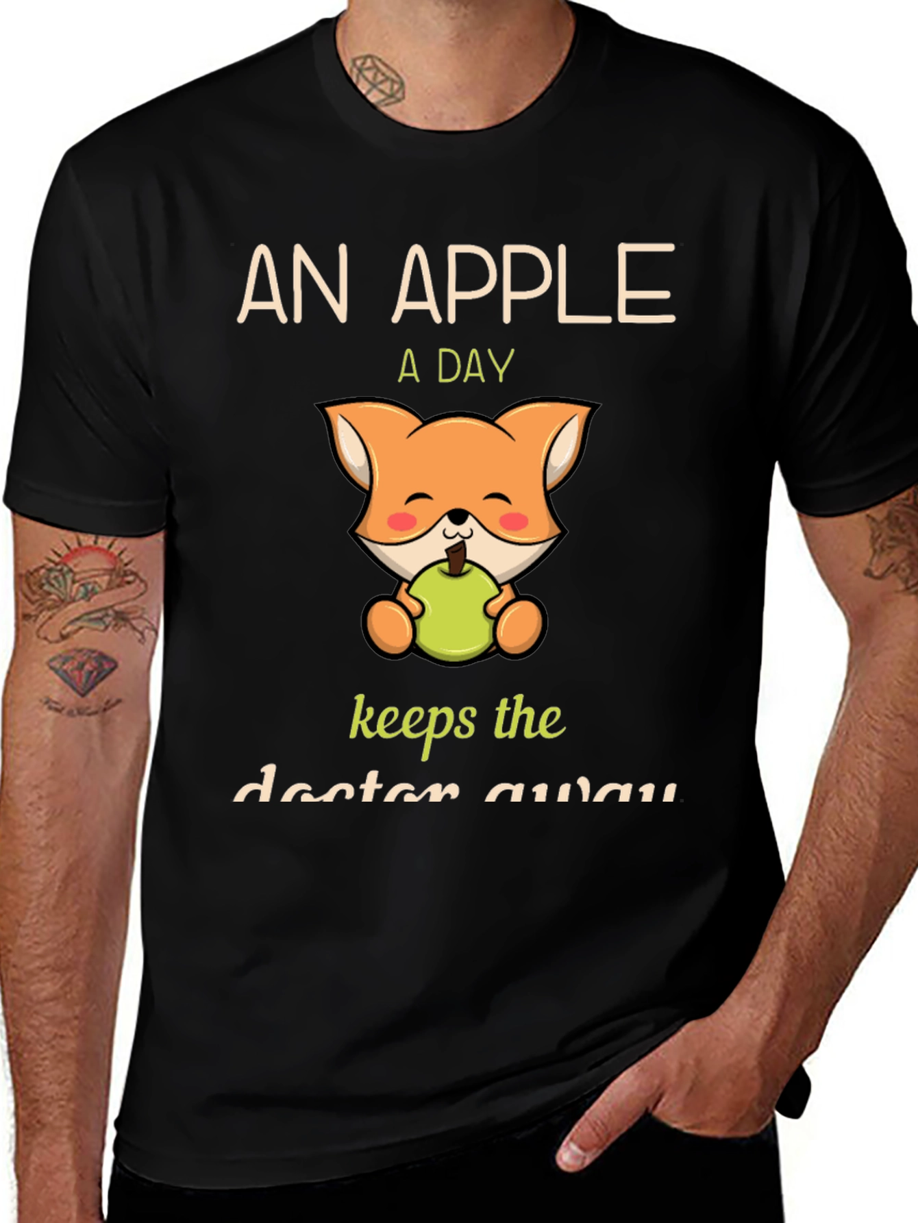 Variant 17 of Apple a Day Fox Graphic T-Shirt