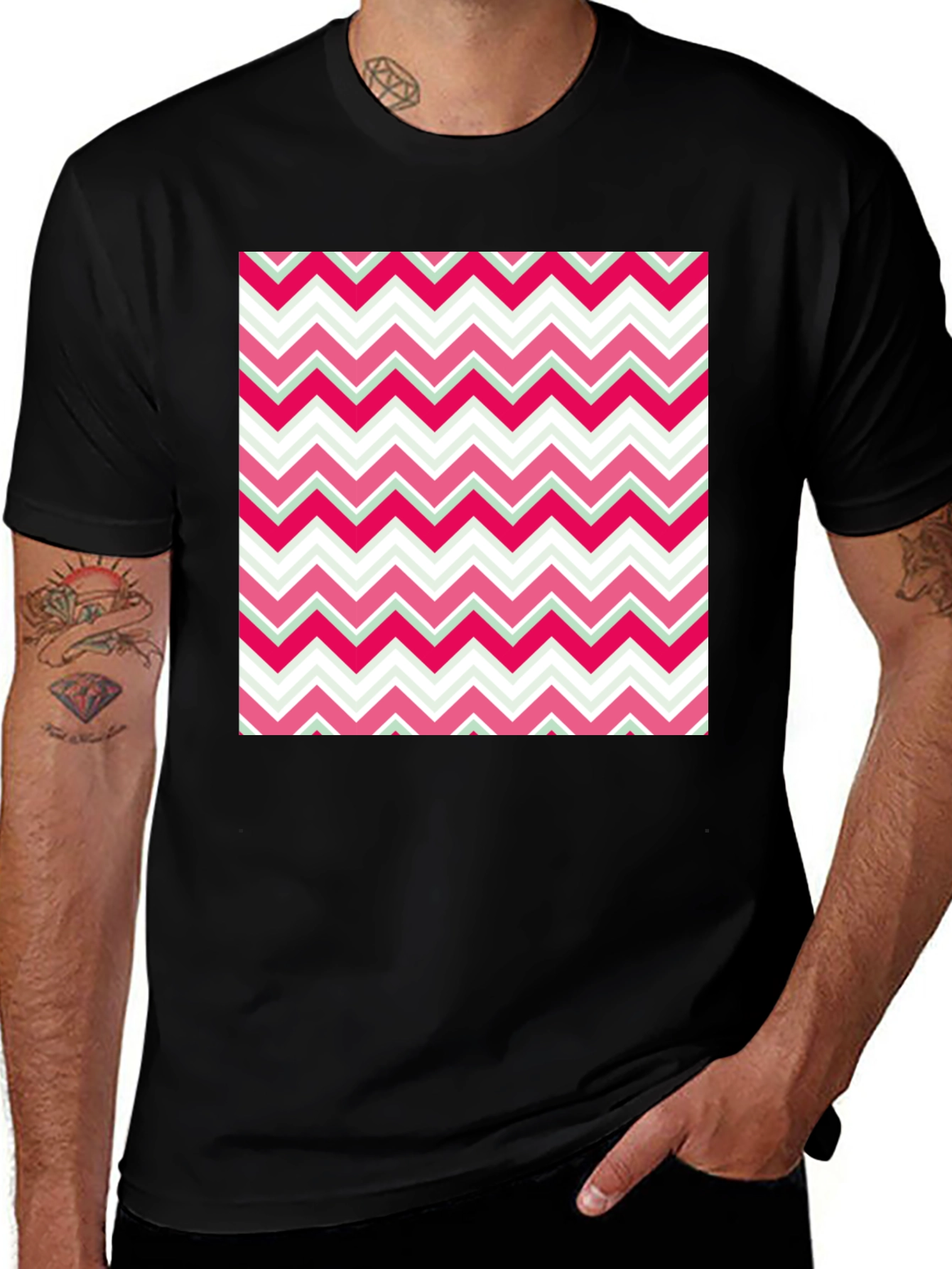 Variant 9 of Trendy Zigzag Pattern Tee - Stylish & Unique