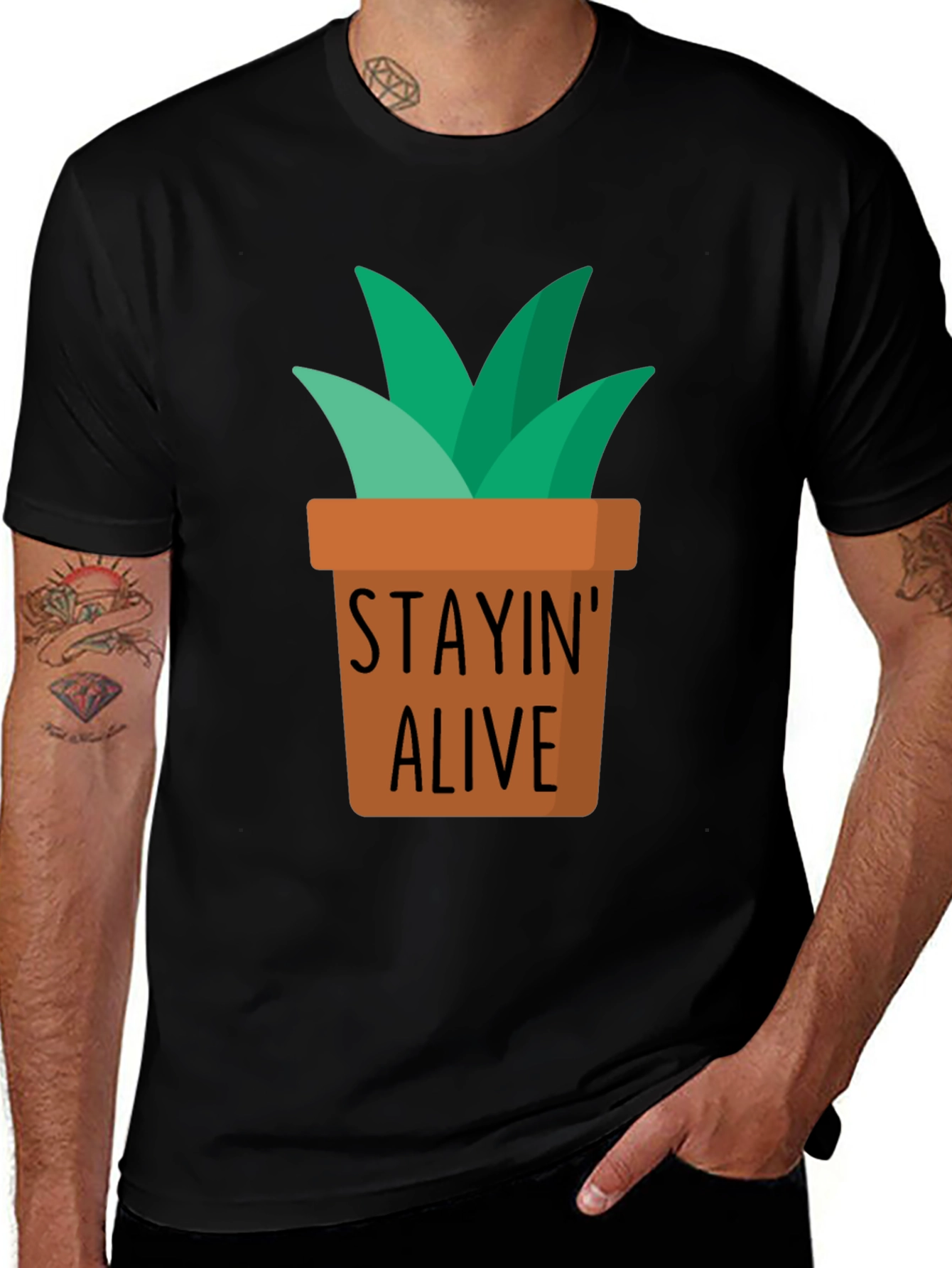 Variant 19 of Stayin' Alive Plant Graphic T-Shirt