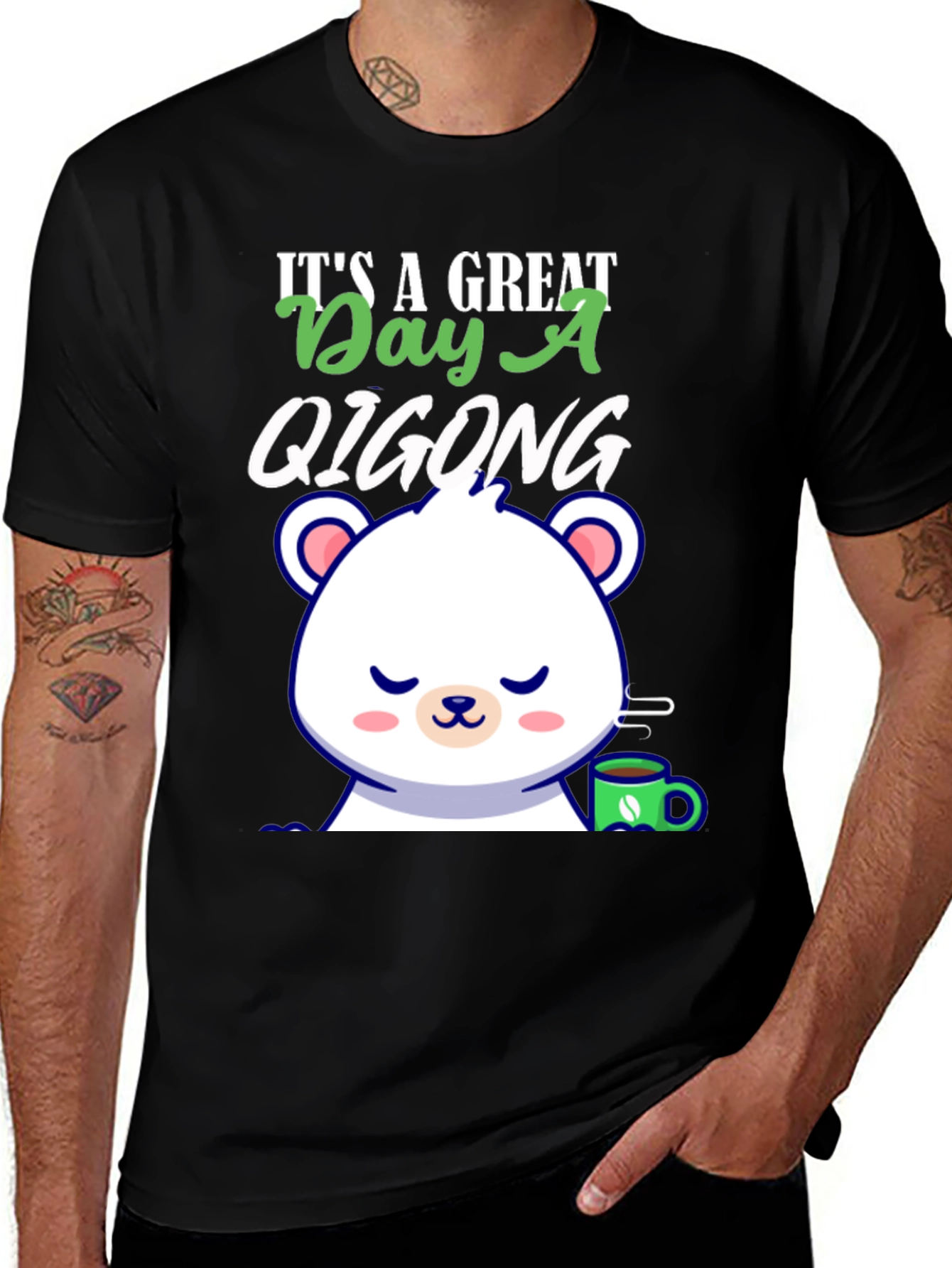 Qigong Bear Coffee T-Shirt - Great Day Design