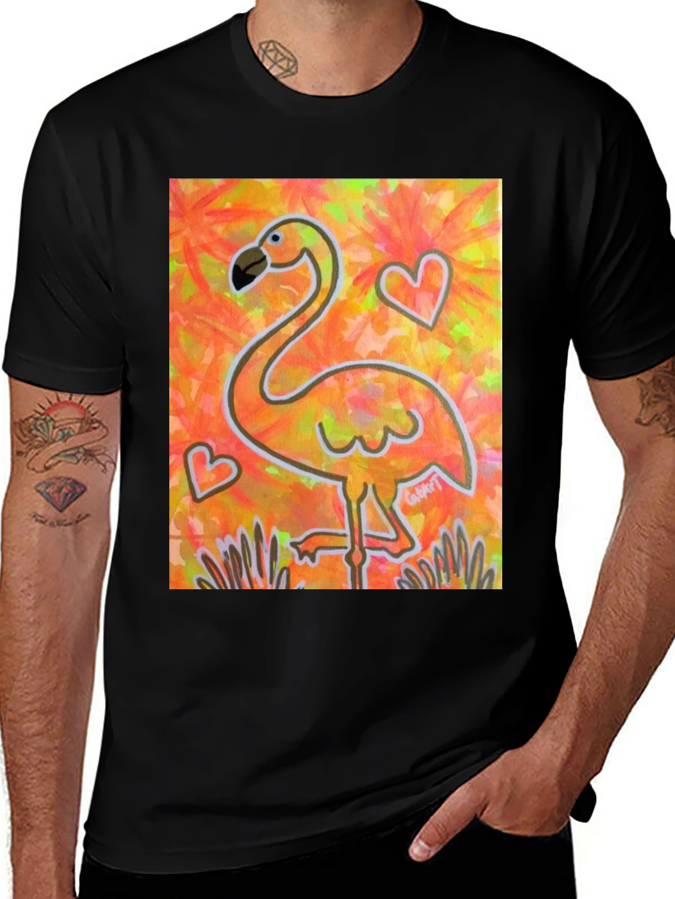 Variant 9 of Fun Flamingo Graphic Tee - Stylish & Unique Design