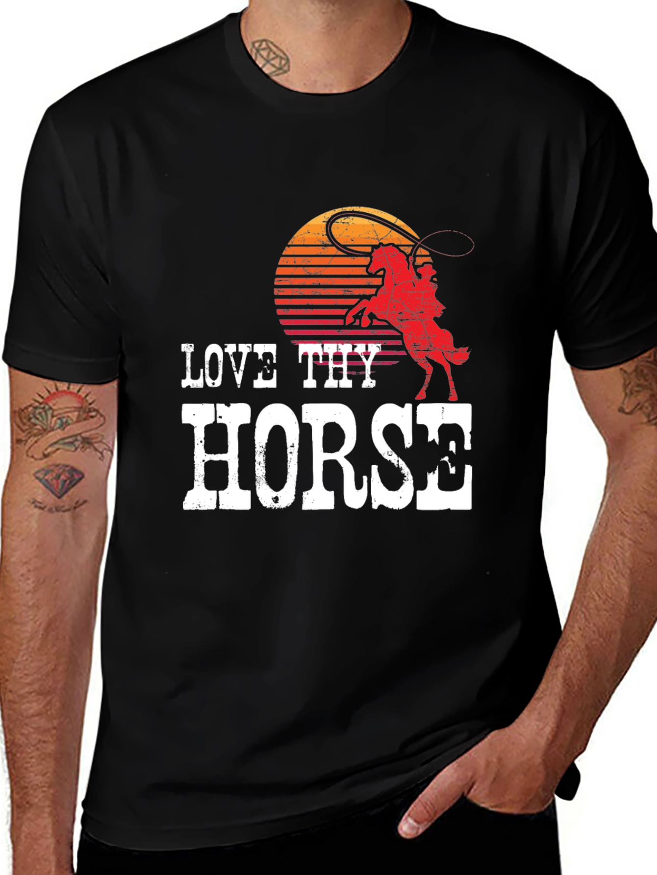 Variant 25 of Love Thy Horse Graphic Tee - Cowboy Western Style