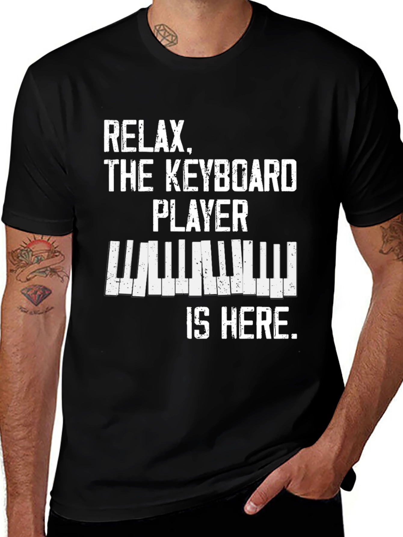 Variant 9 of Relax Keyboard Player Graphic T-Shirt - Musician Tee
