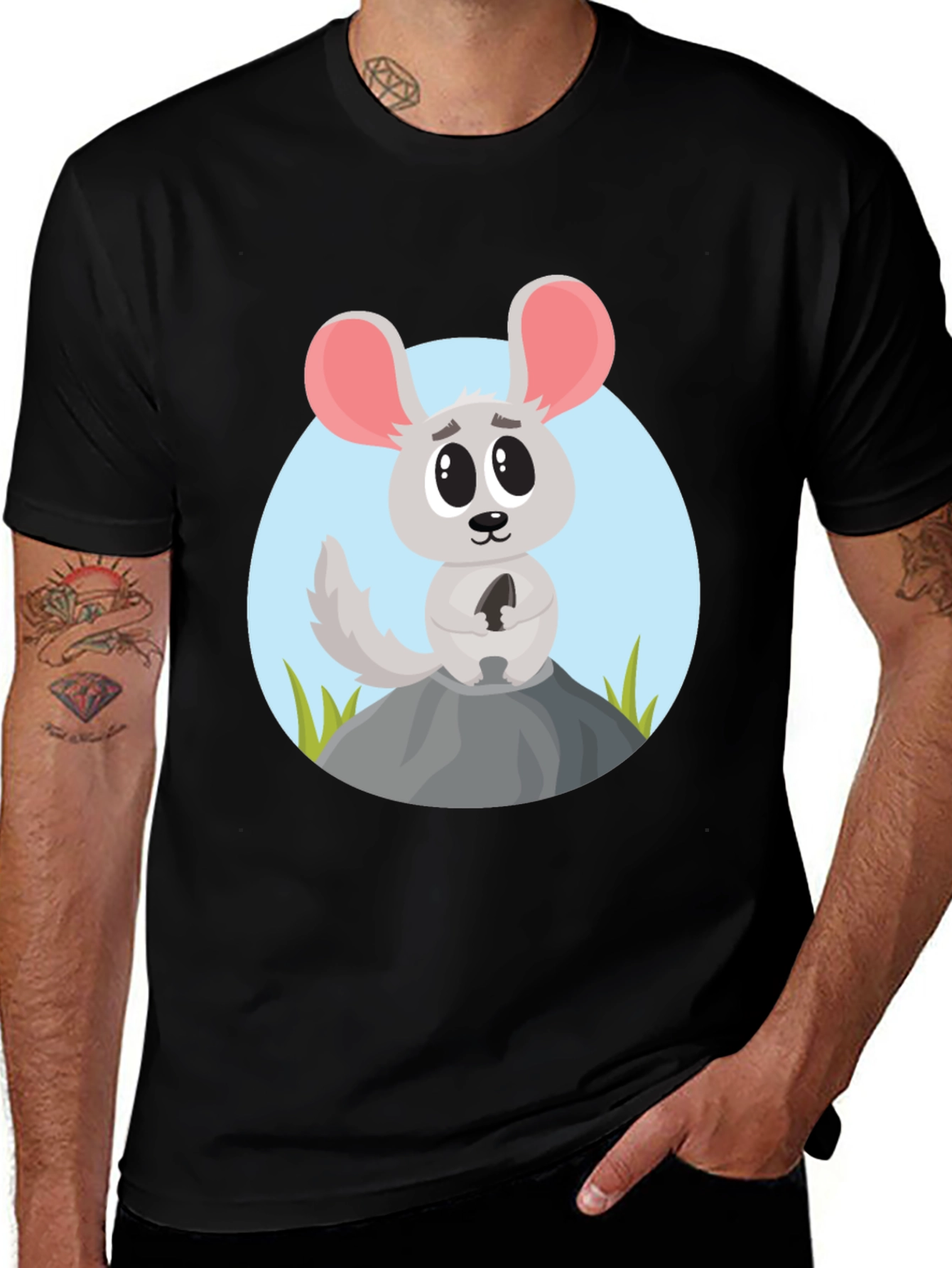 Cartoon Mouse Graphic Tee - Cute Animal Design Shirt