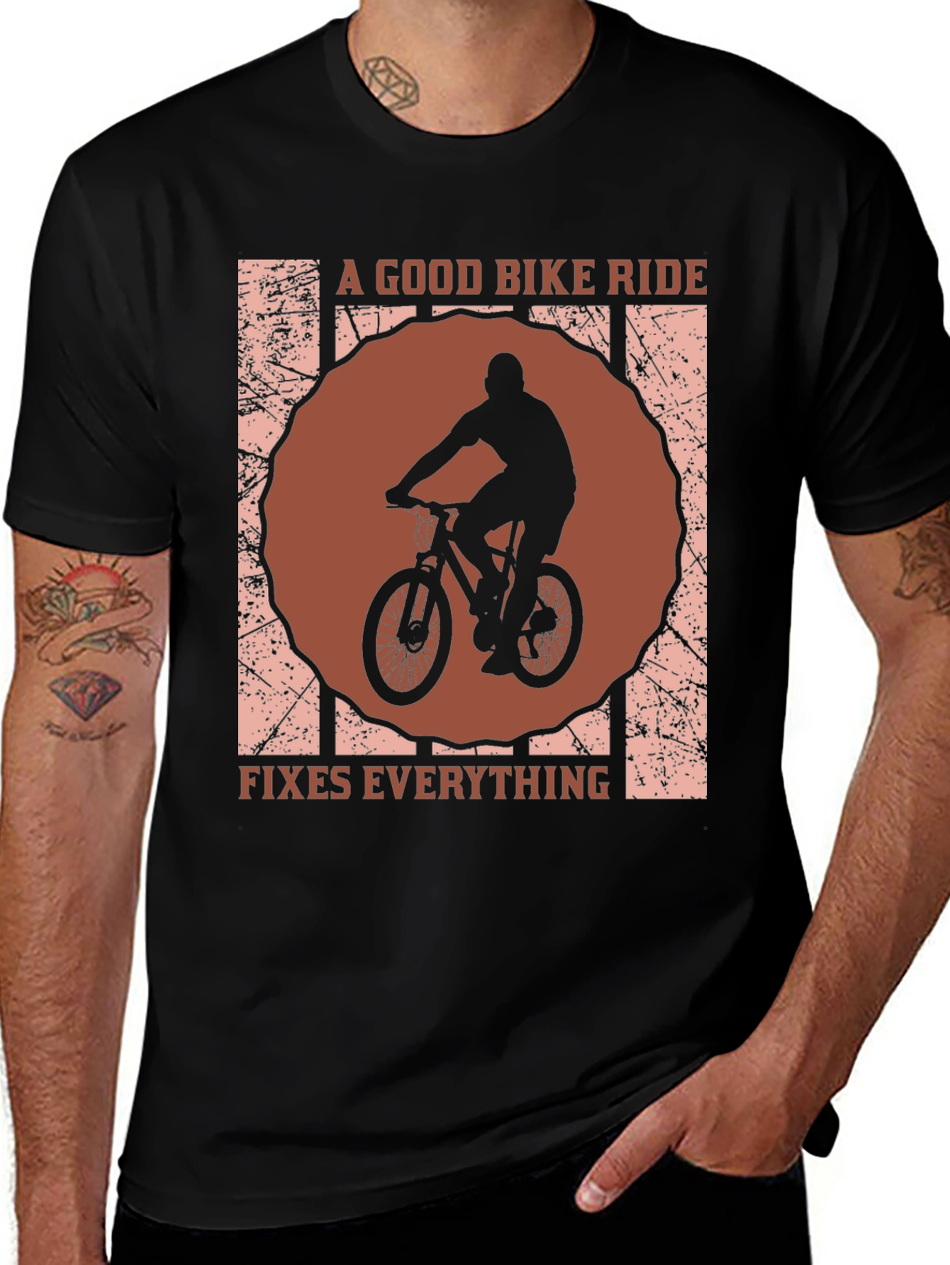 Variant 10 of Bike Ride Fixes Everything Graphic Tee
