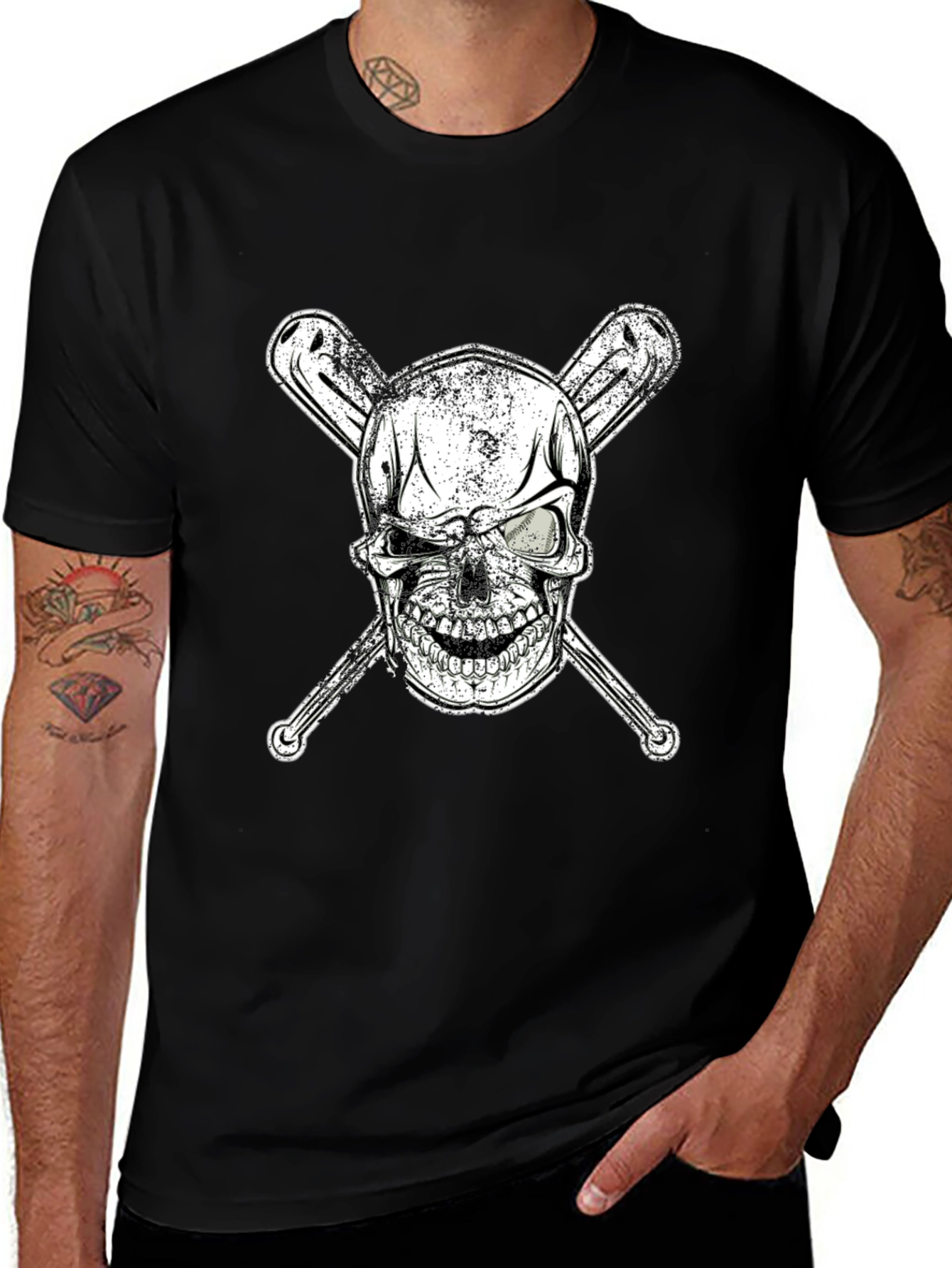 Variant 25 of Skull & Bats Graphic T-Shirt - Men's Short Sleeve Tee