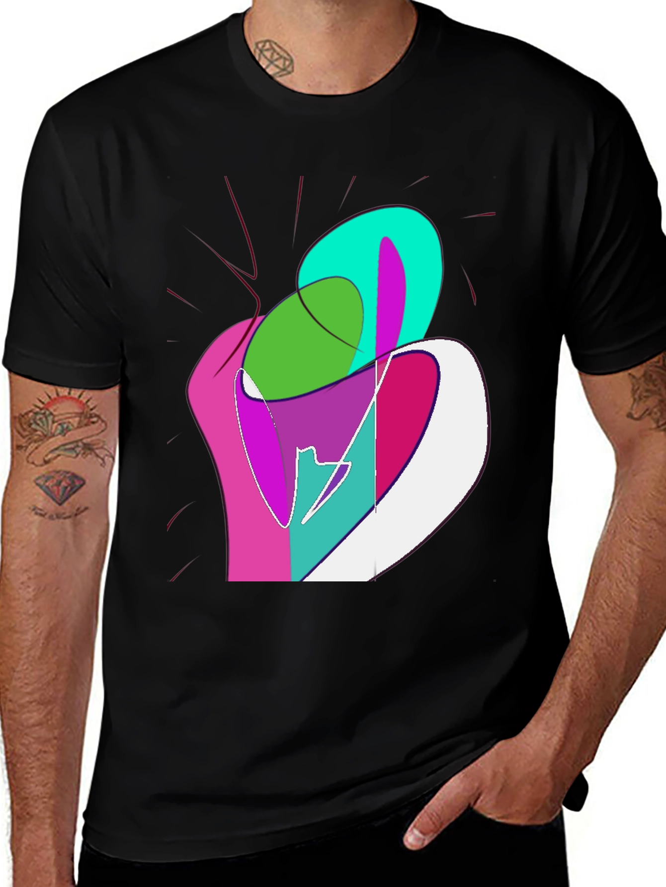 Variant 5 of Abstract Art Graphic Tee - Modern Casual Wear