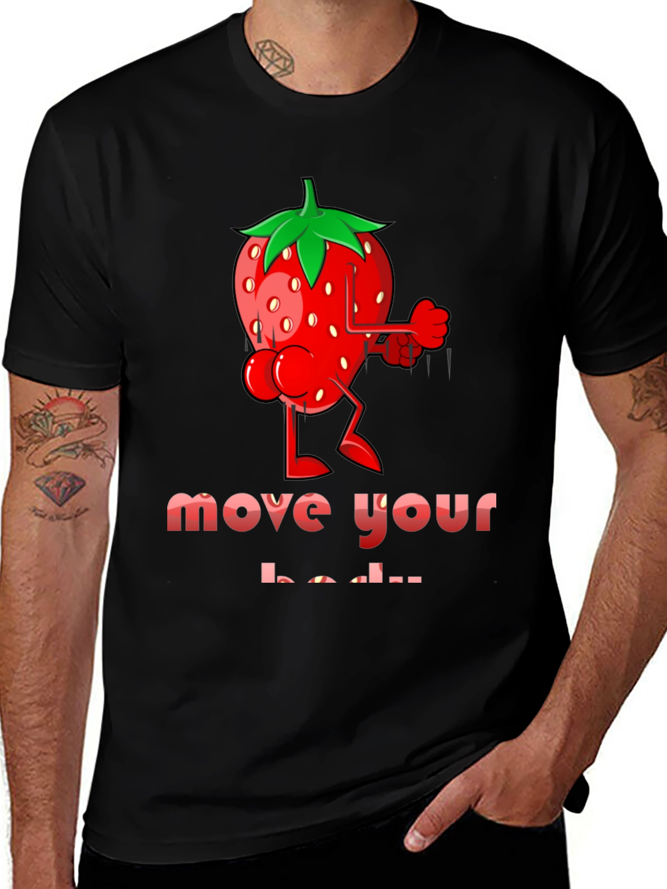 Variant 4 of Strawberry Body T-Shirt - Move Your Body!