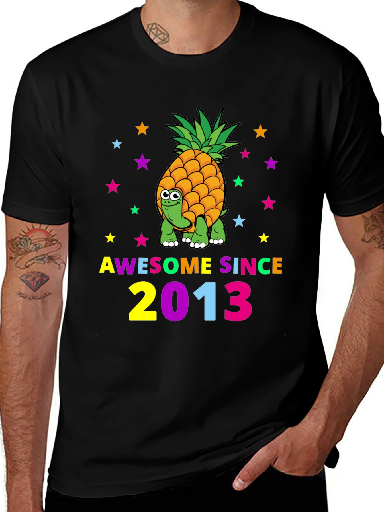 Variant 8 of Awesome Since 2013 Pineapple Turtle Graphic T-Shirt