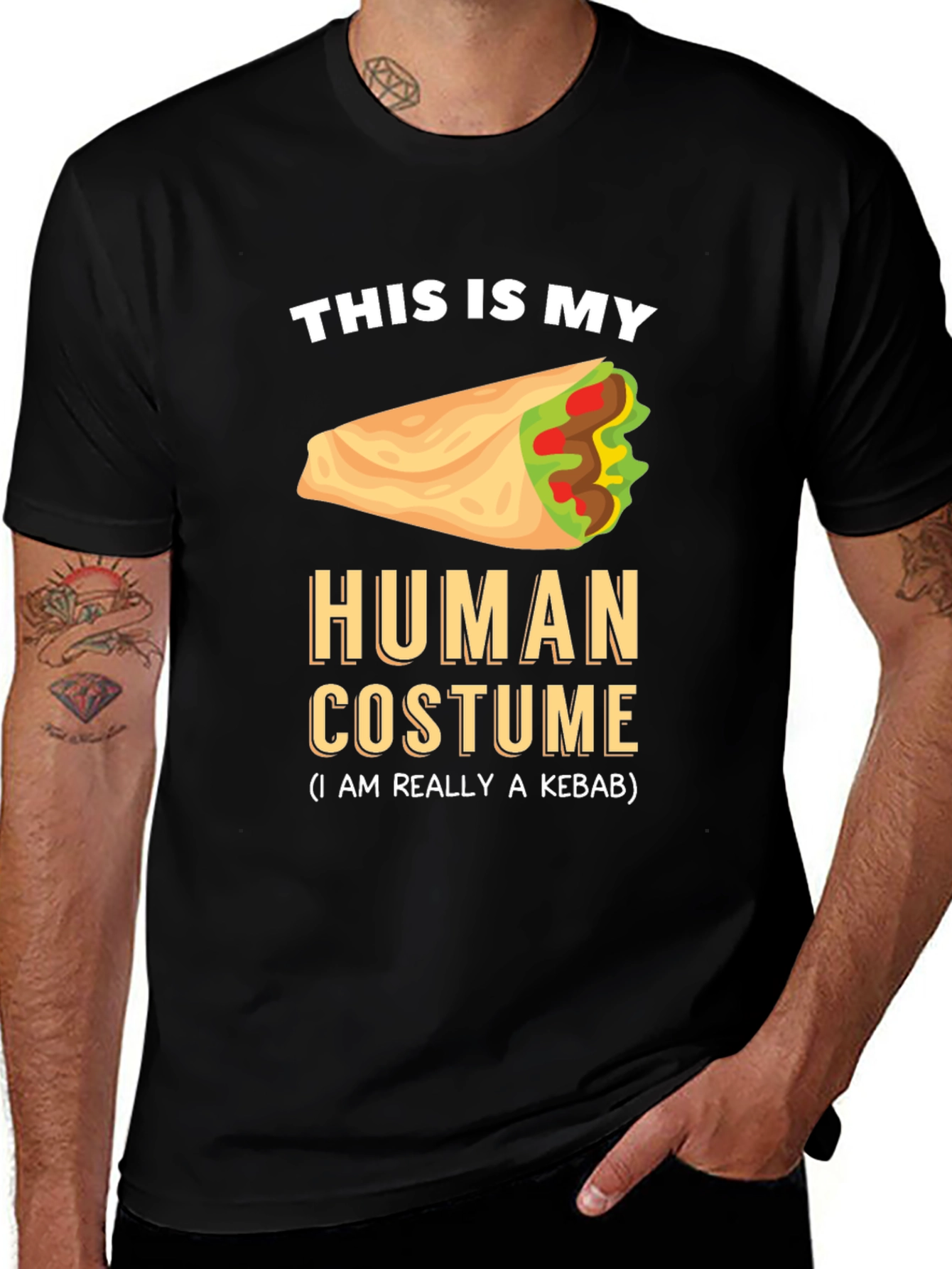 Variant 19 of Kebab Costume Graphic Tee - Funny Foodie T-Shirt