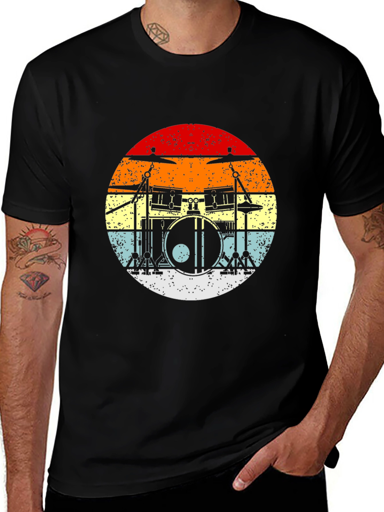 Variant 9 of Vintage Drum Set T-Shirt - Retro Music Tee