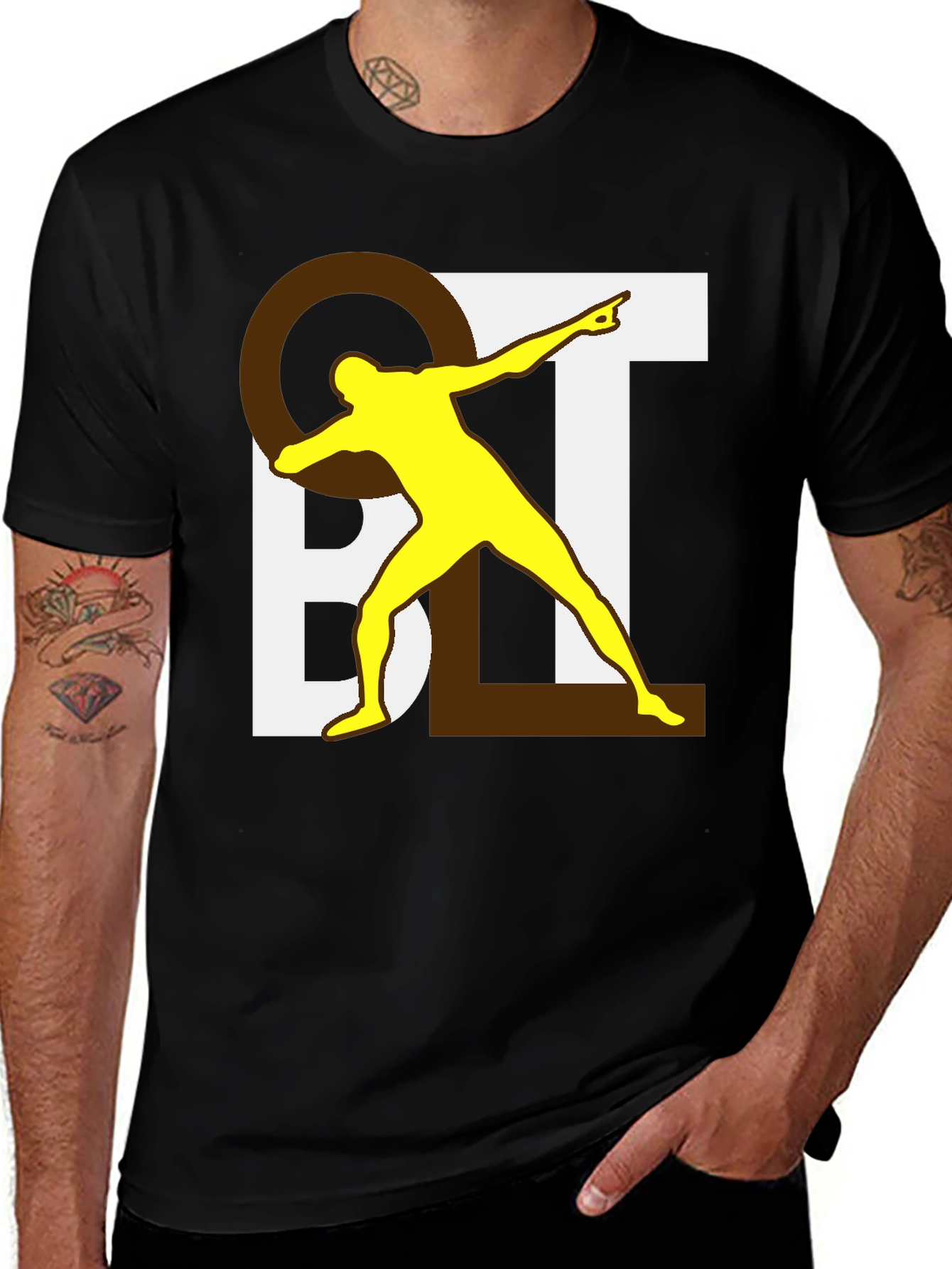 Variant 25 of Novelty Graphic Tee - QBL Dabbing Player Black T-Shirt