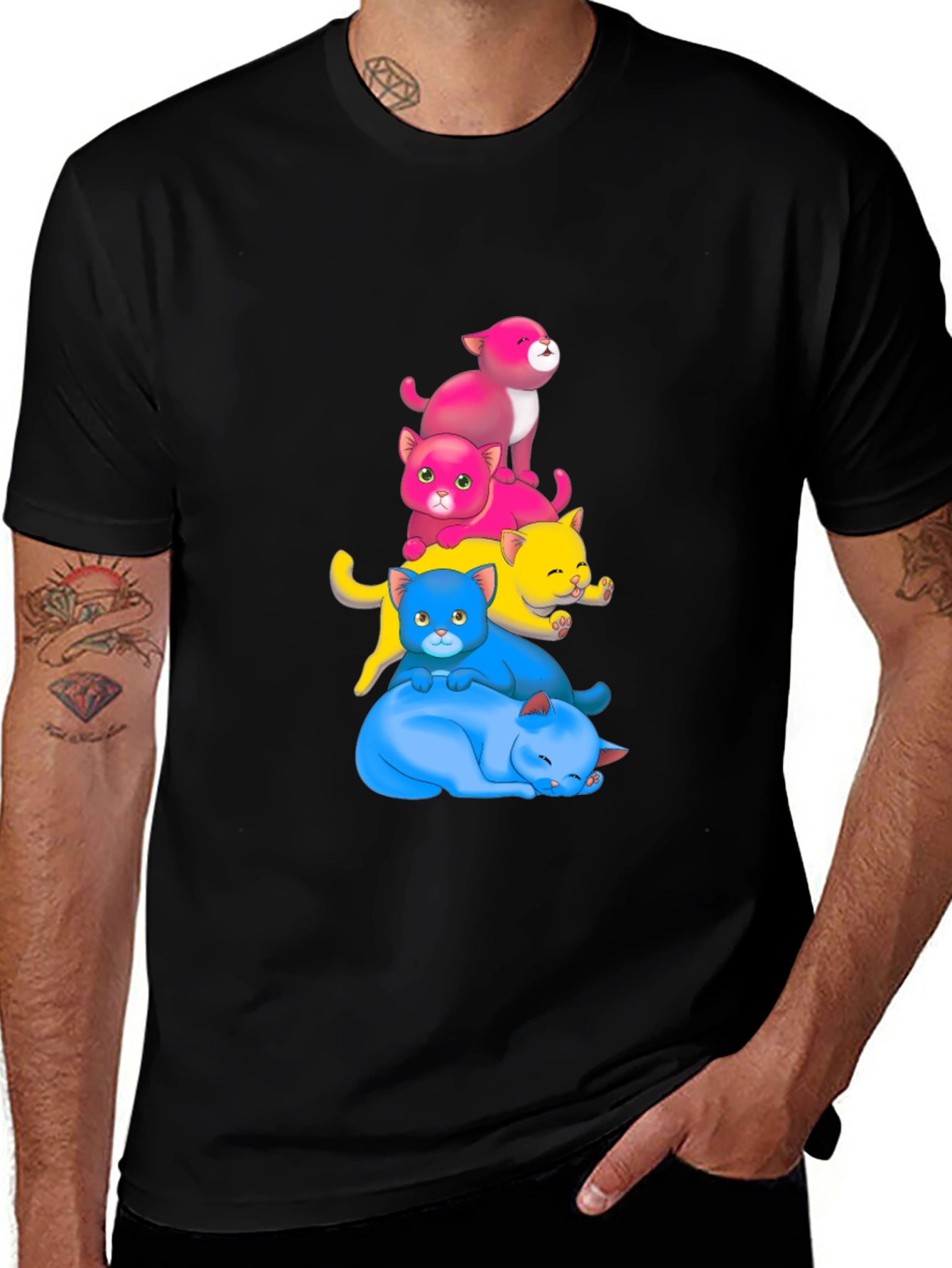 Variant 4 of Colorful Cat Tower T-Shirt