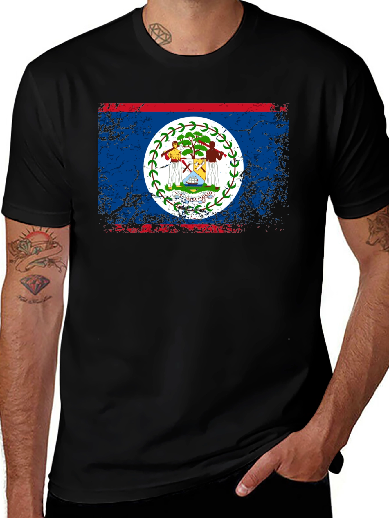 Belize Flag T-Shirt - Distressed Patriotic Tee