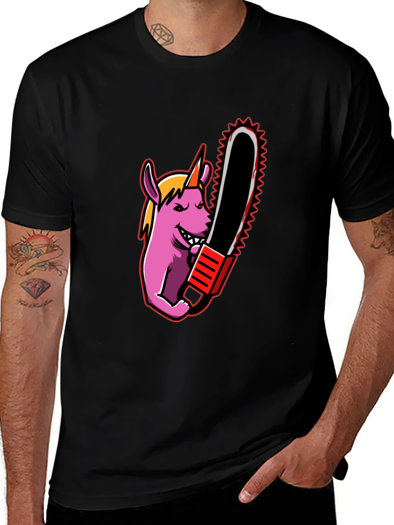 Variant 4 of Unicorn Chainsaw T-Shirt - Unique Graphic Tee