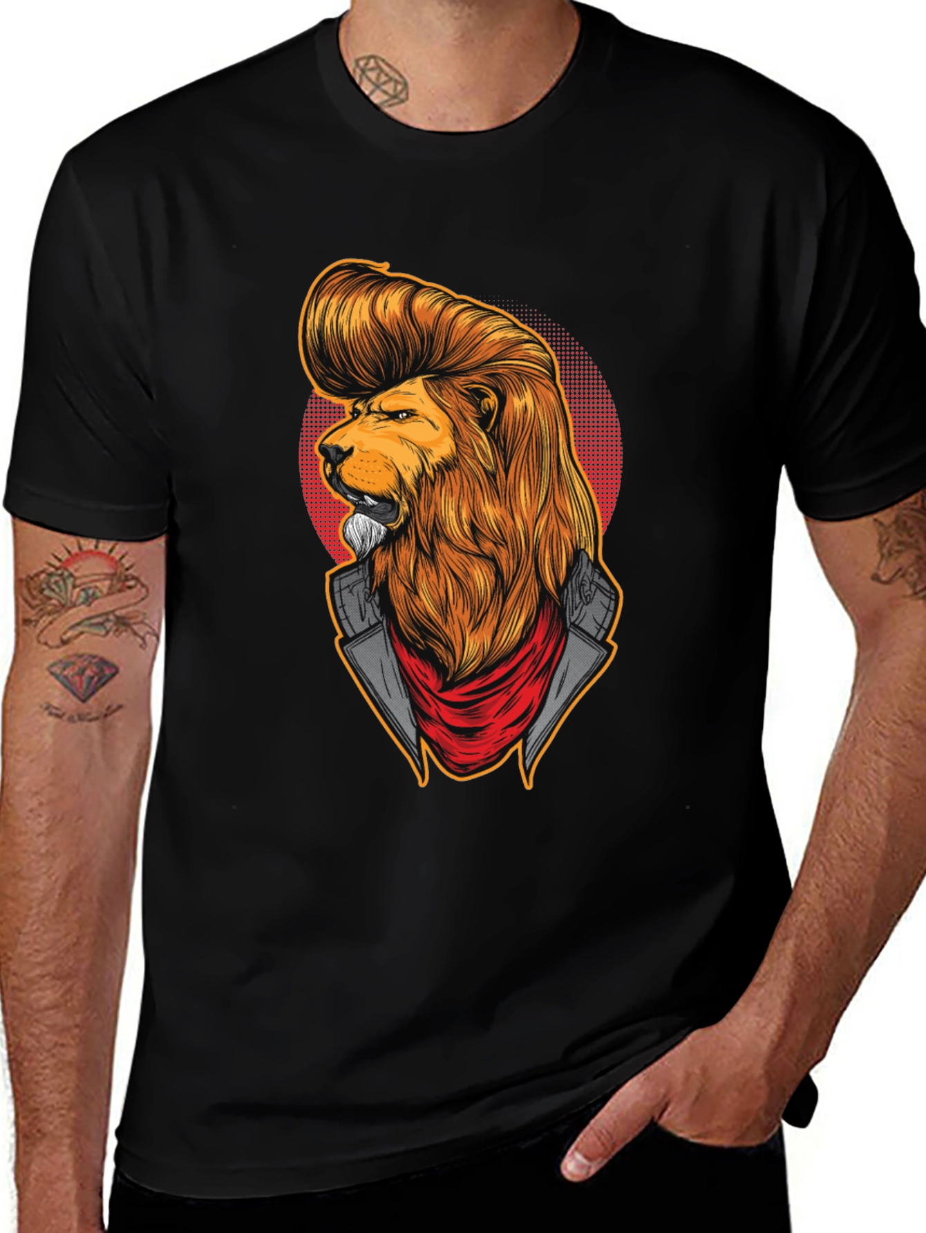 Variant 16 of Lion Head T-Shirt: Cool Cat Design