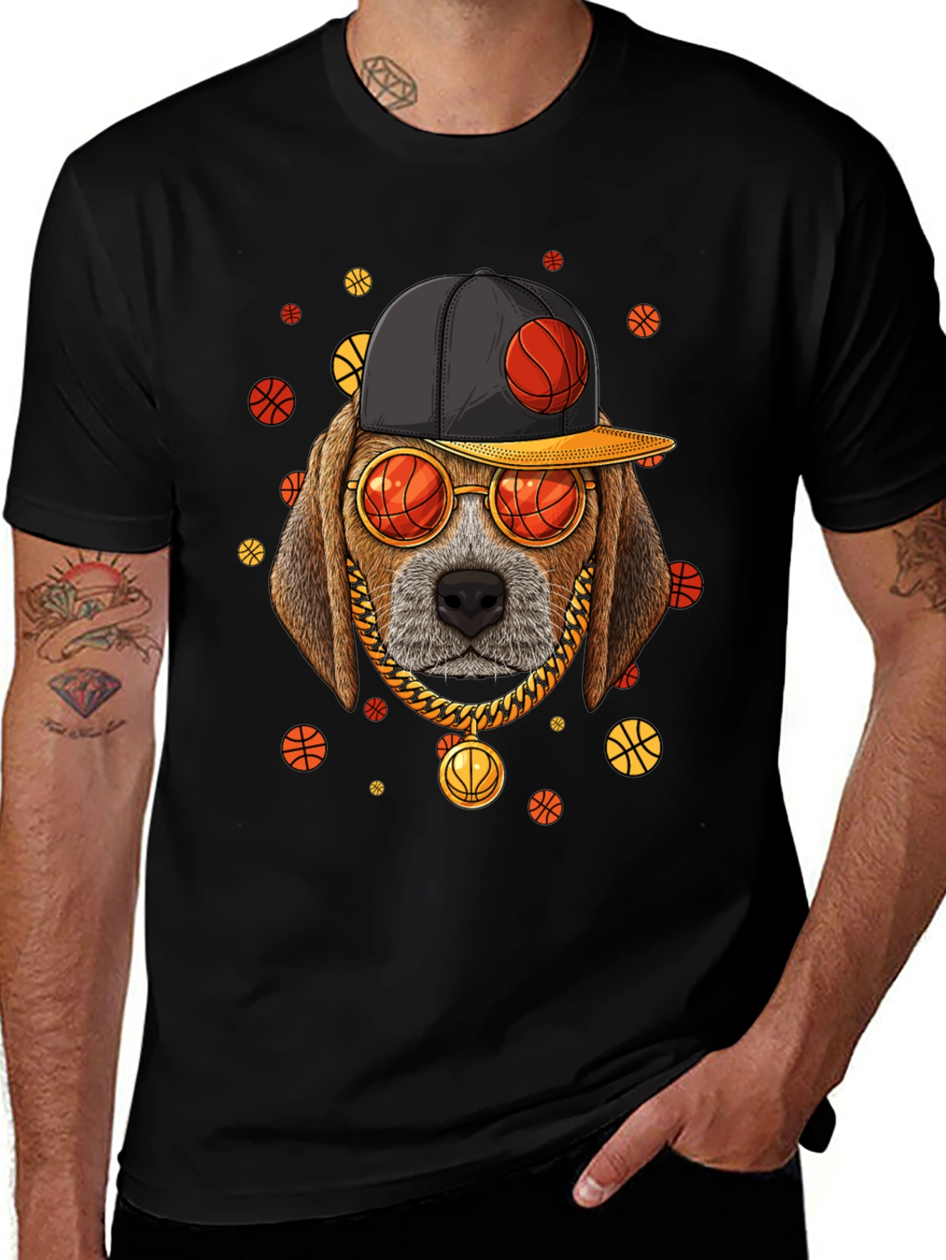 Variant 19 of Basketball Dog Graphic Tee