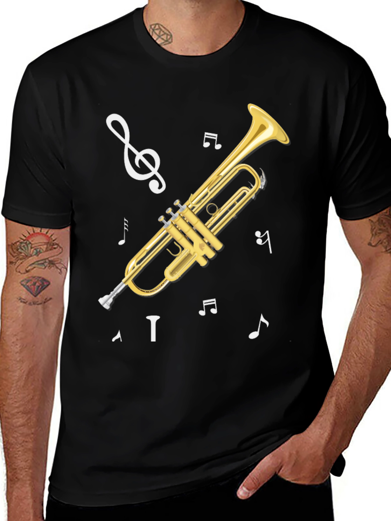 Variant 29 of Trumpet Musical Notes Graphic T-Shirt