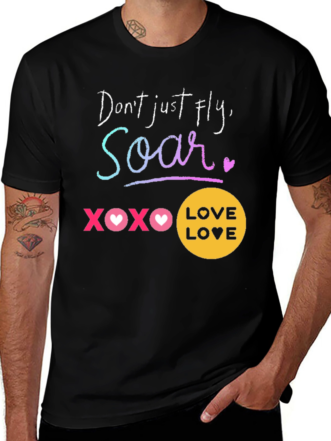 Black Inspirational Soar Graphic Tee -  Black main image