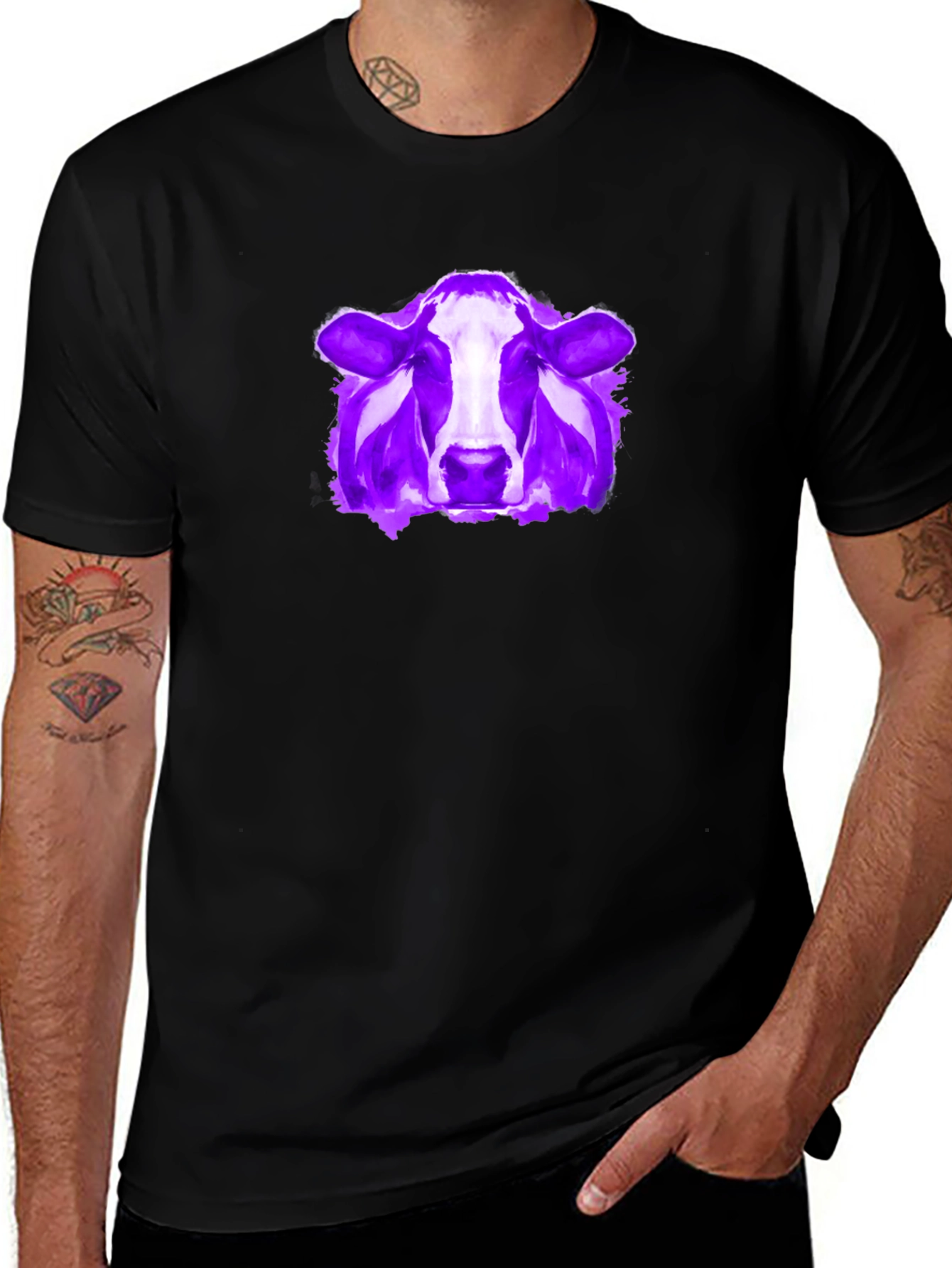 Variant 5 of Cow Graphic Tee - Modern Artistic Design