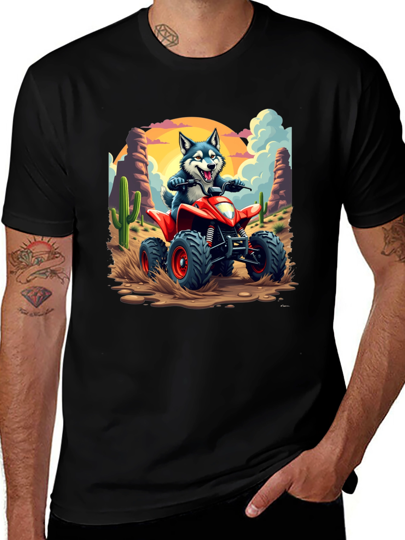 Variant 17 of Cool Husky ATV Desert Ride T-Shirt