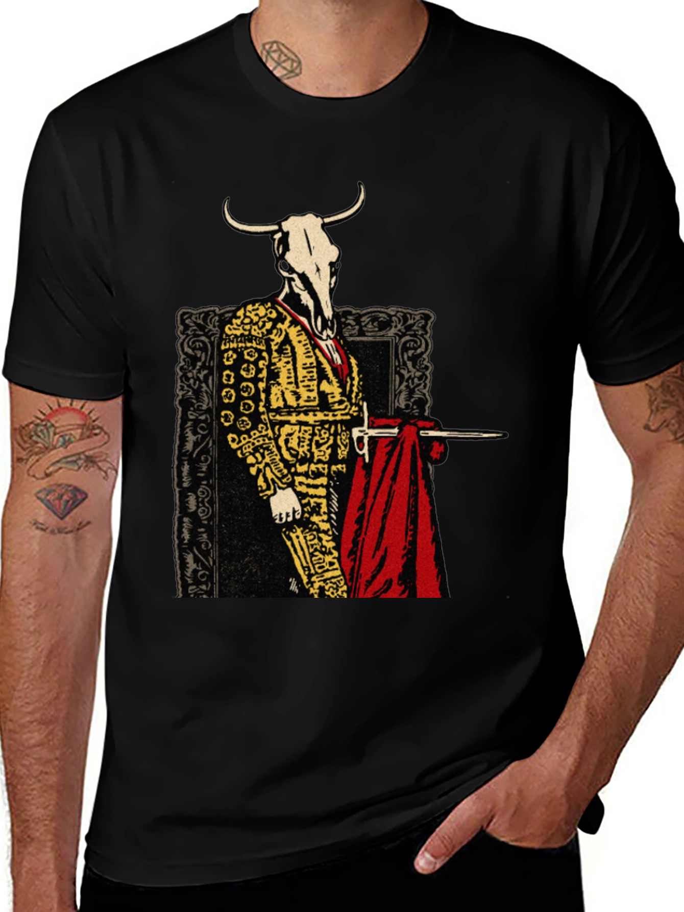 Variant 18 of Bull Skull Matador Graphic T-Shirt - Unique Design