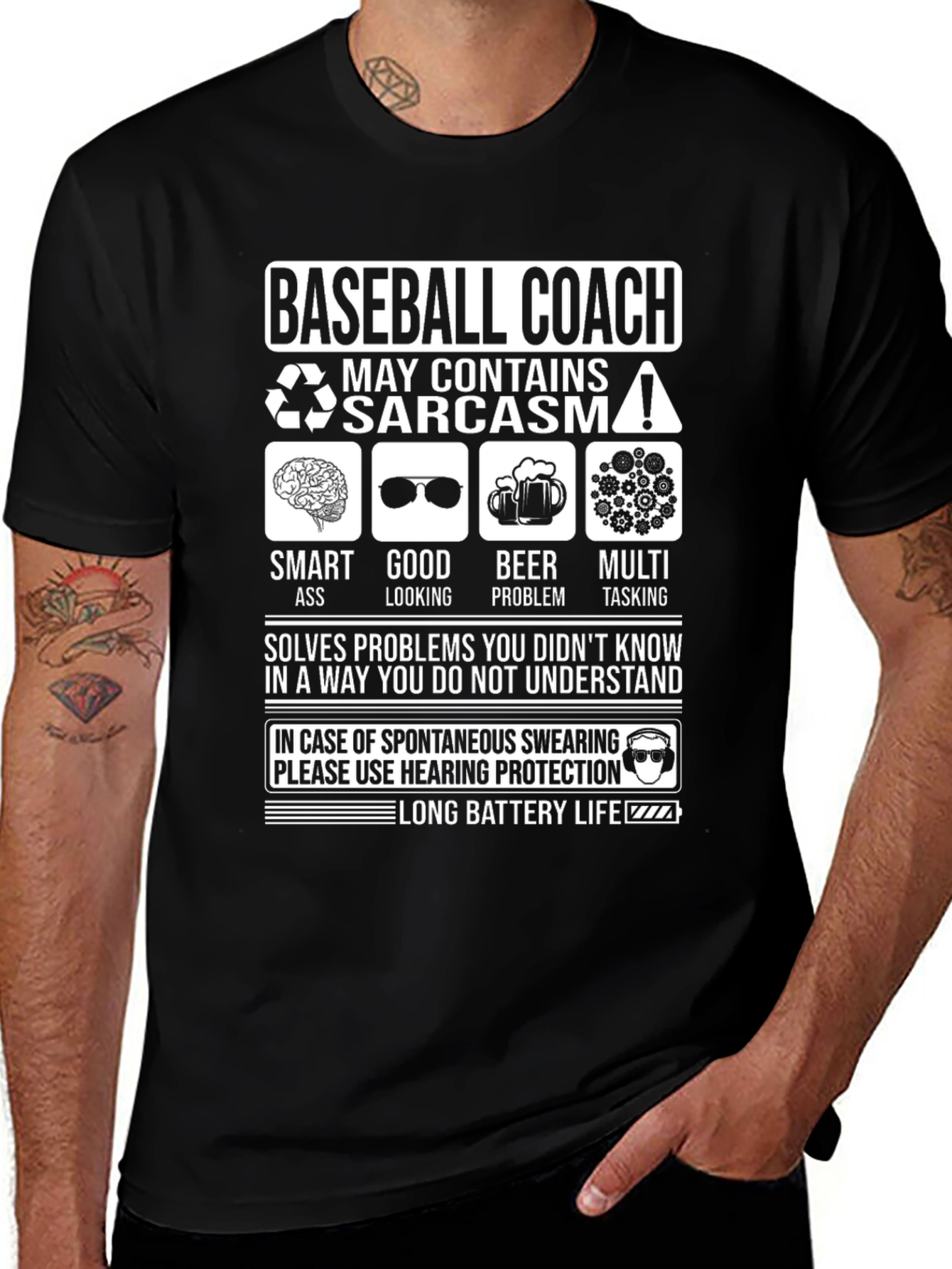 Variant 10 of Baseball Coach Sarcasm T-Shirt