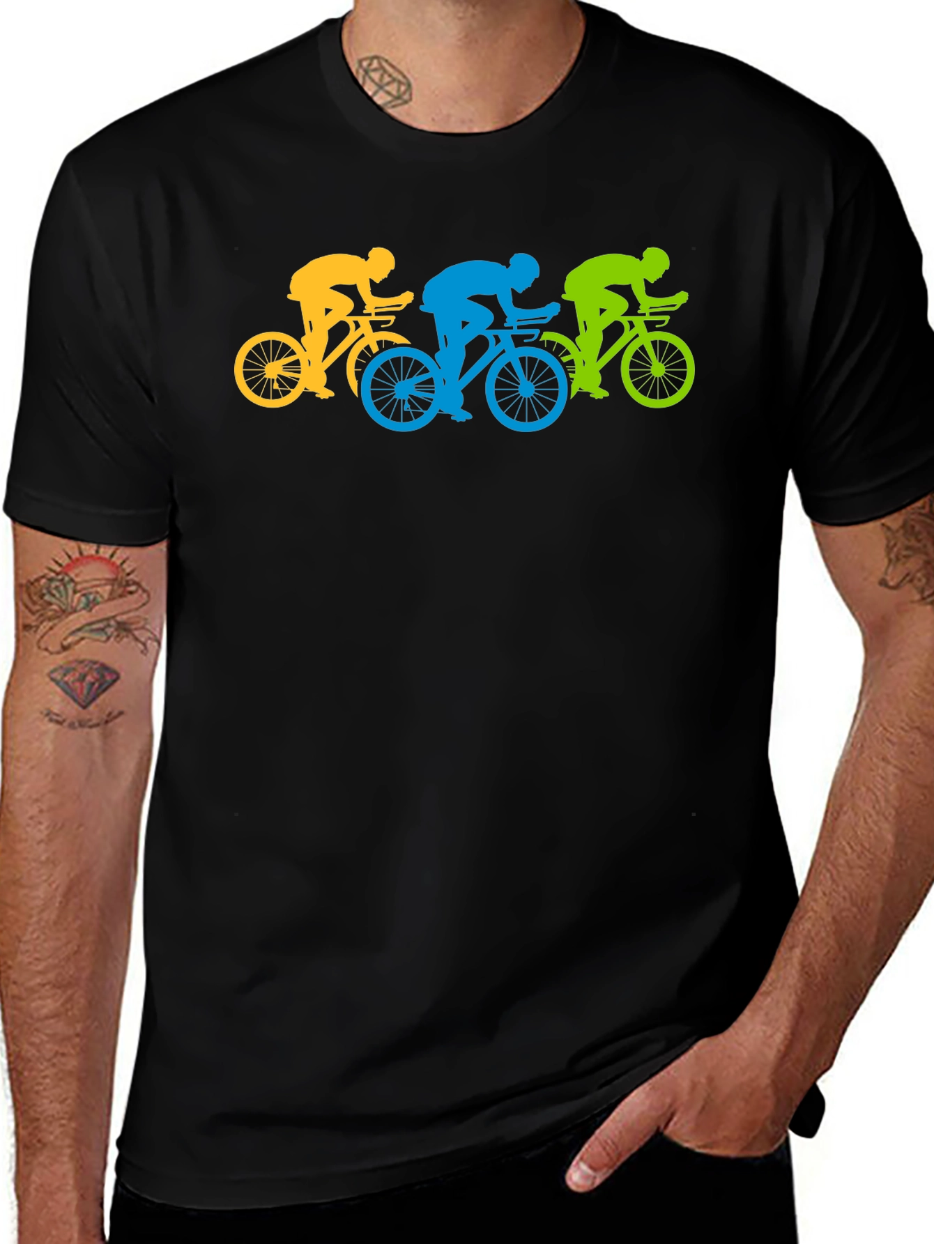 Variant 2 of Cycling Team T-Shirt - Black Cotton Tee