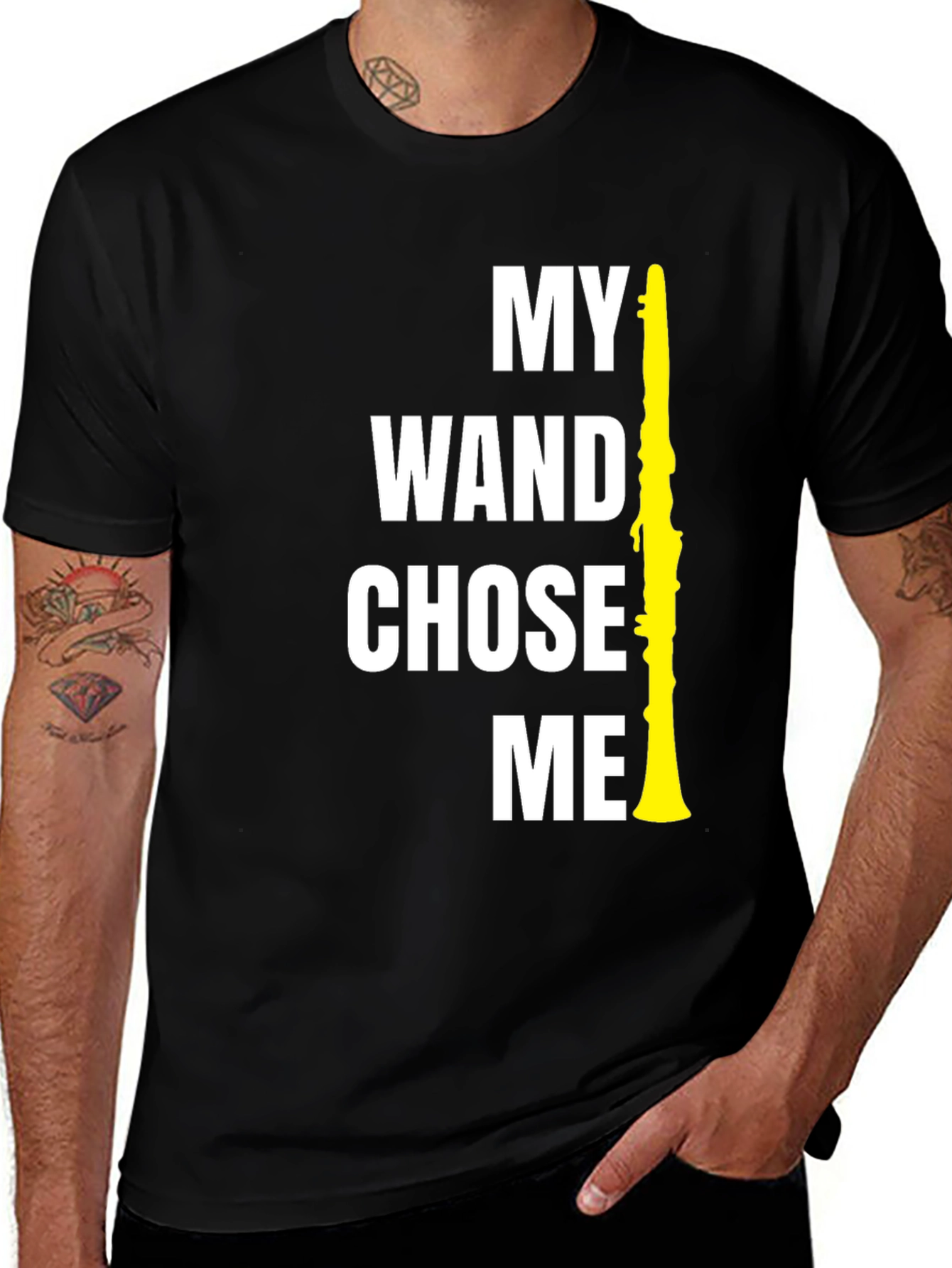Variant 12 of My Wand Chose Me Funny Clarinet Player T-Shirt