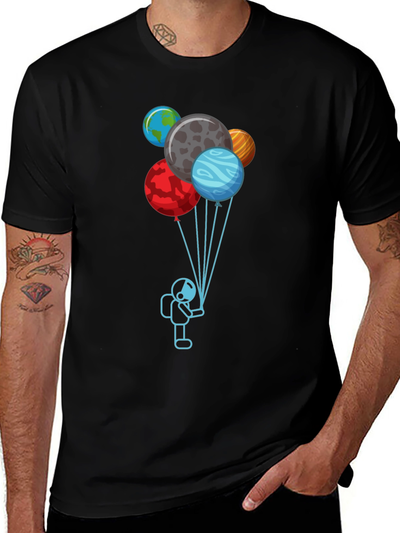 Variant 23 of Astronaut Planet Balloon Graphic Tee