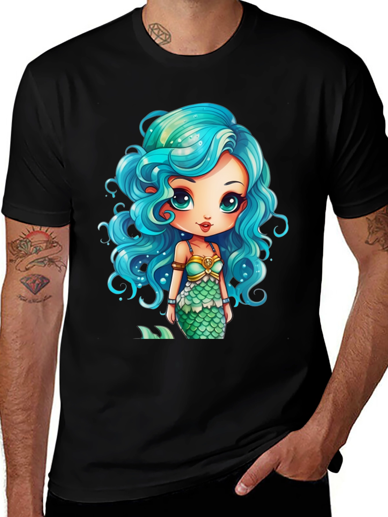 Variant 14 of Mermaid Graphic Tee - Unique Cartoon Design