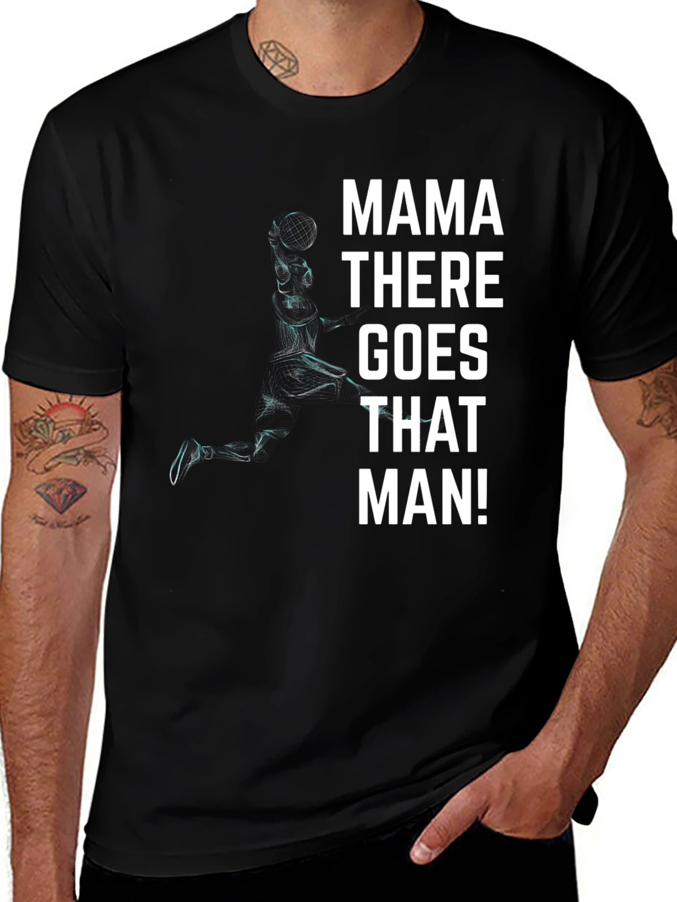 Variant 13 of Mama There Goes That Man! Black T-Shirt