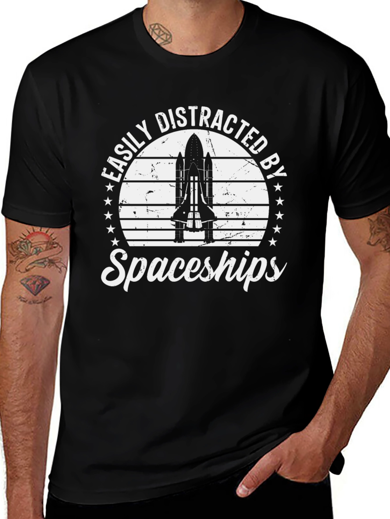 Variant 5 of Easily Distracted by Spaceships Graphic Tee
