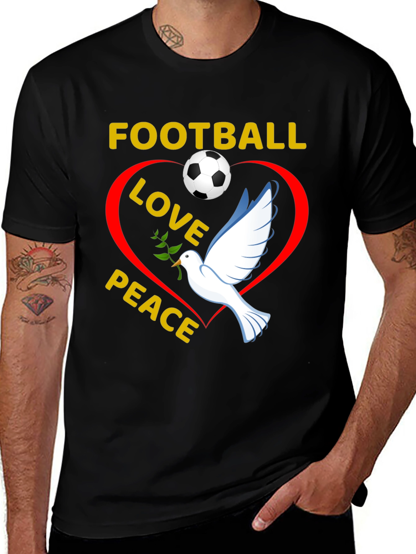 Variant 14 of Football Love Peace T-Shirt