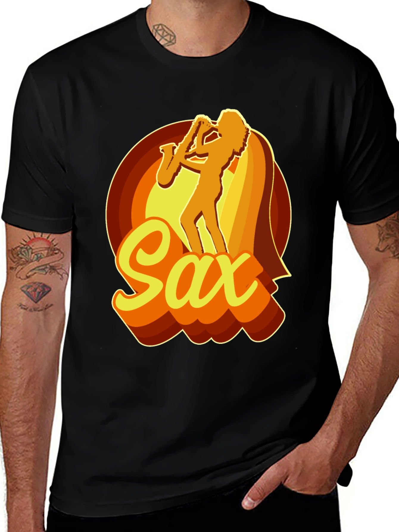 Variant 18 of Retro Saxophone Player Graphic T-Shirt