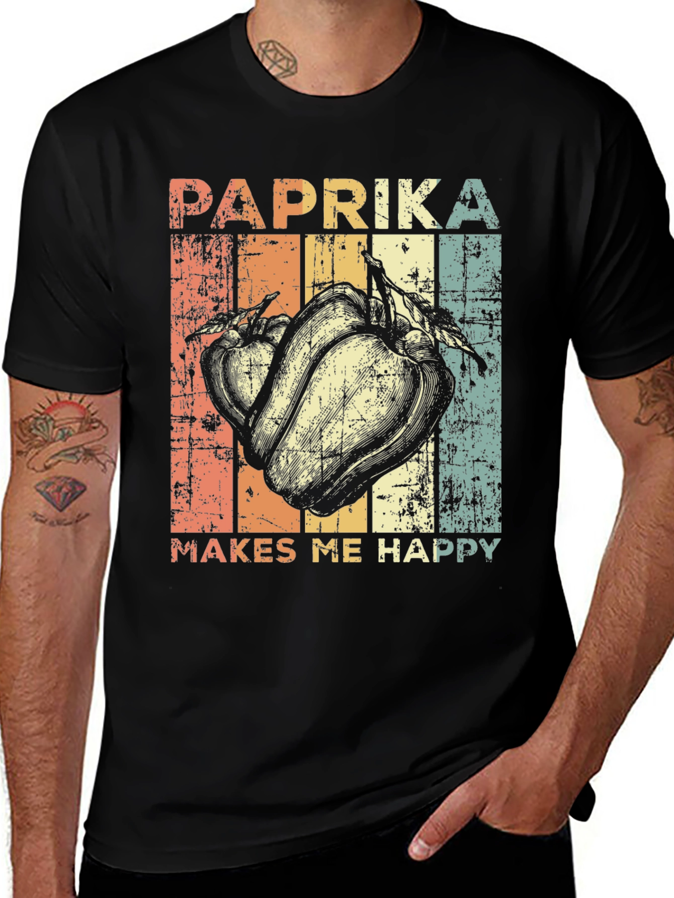 Paprika Makes Me Happy T-Shirt - Retro Style