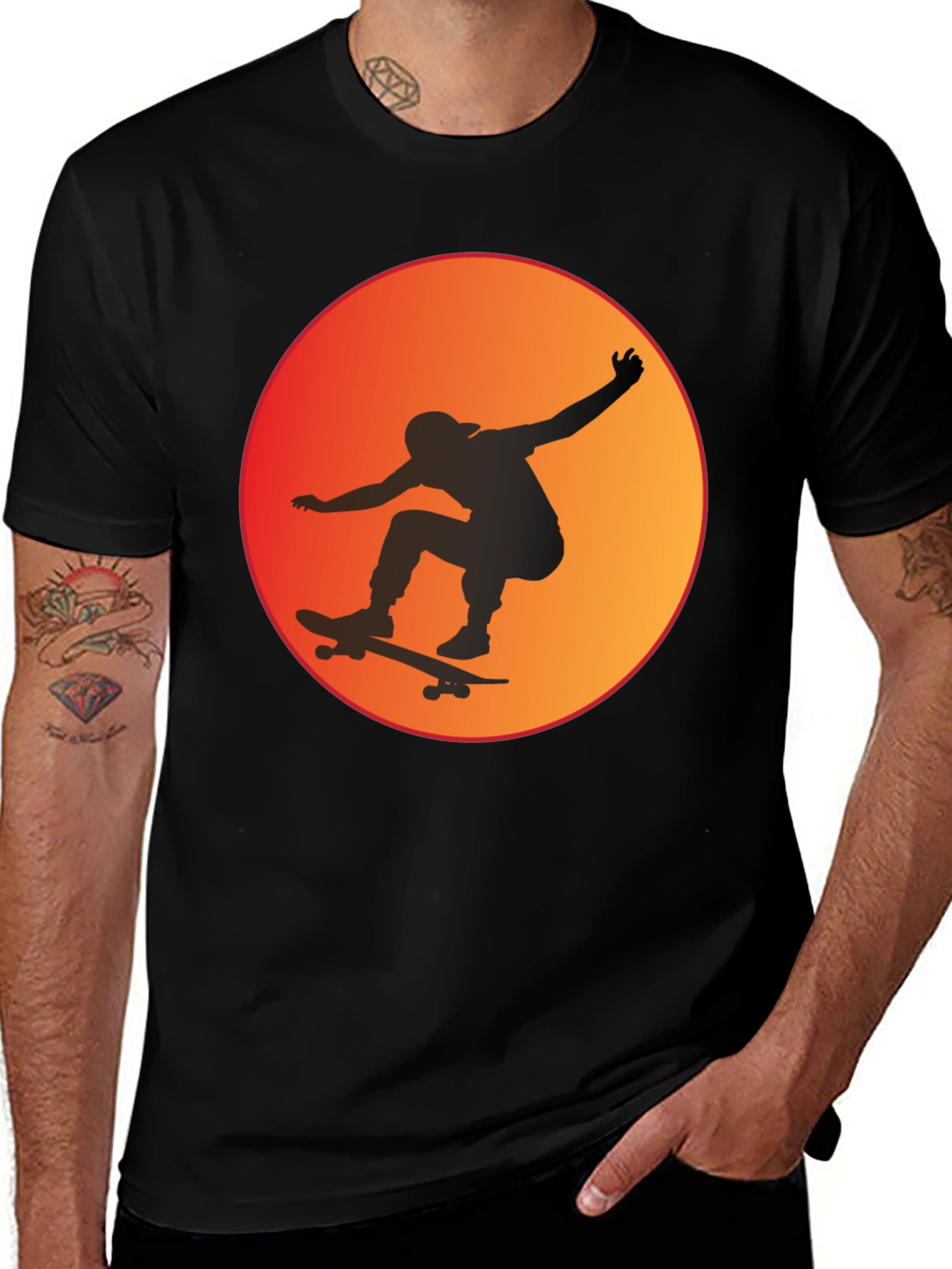 Variant 14 of Skateboarder Sunset Graphic Tee