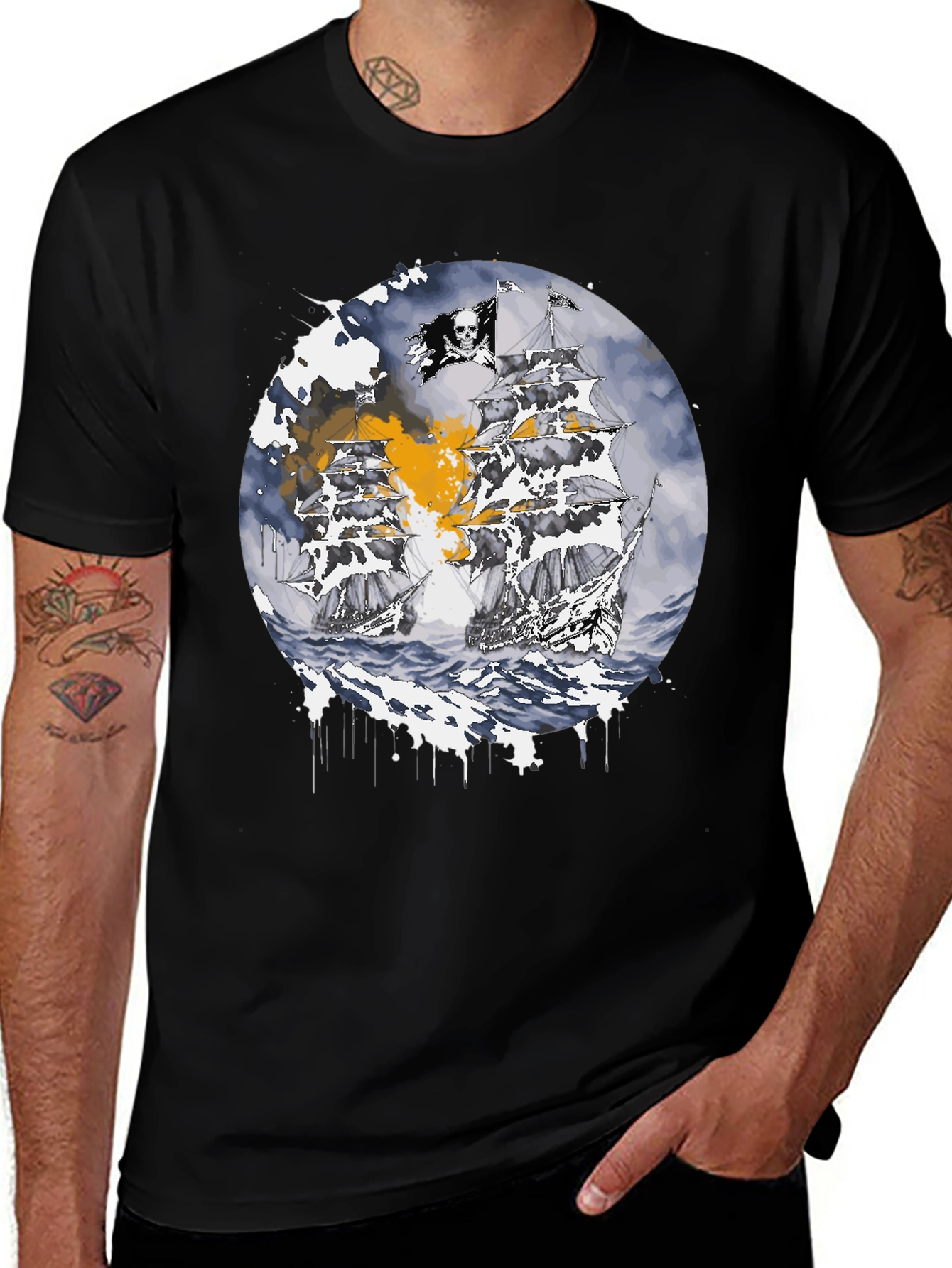 Variant 9 of Pirate Ship Battle Graphic T-Shirt