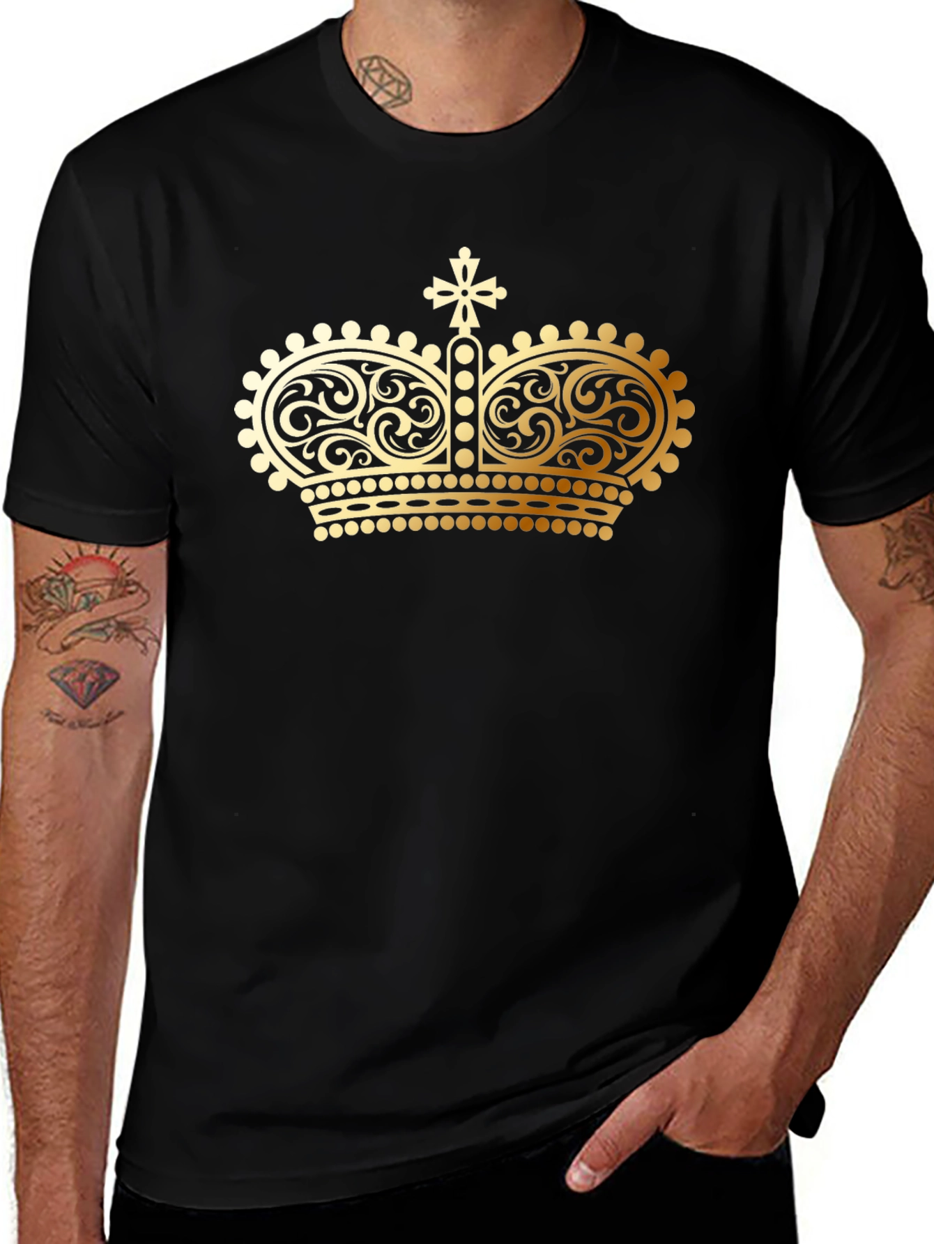 Variant 25 of Royal Crown Black T-Shirt - Gildan