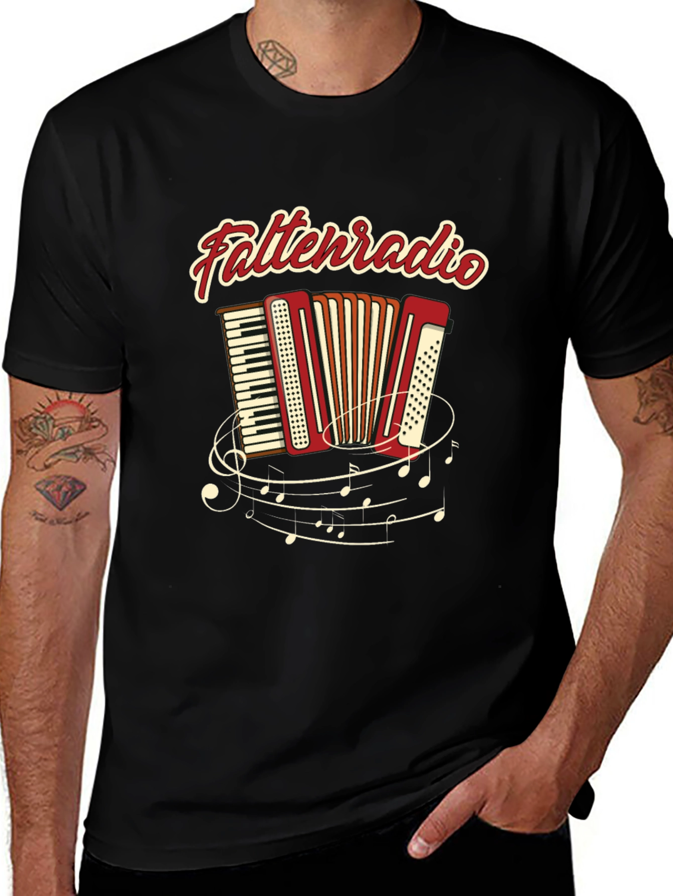 Variant 26 of Accordion Music T-Shirt - Faltenradio Design