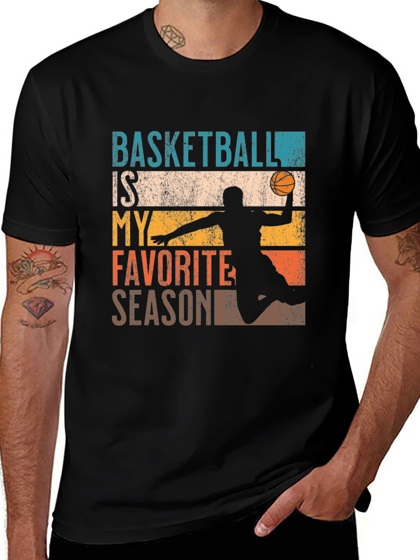 Variant 19 of Basketball is My Favorite Season Black T-Shirt