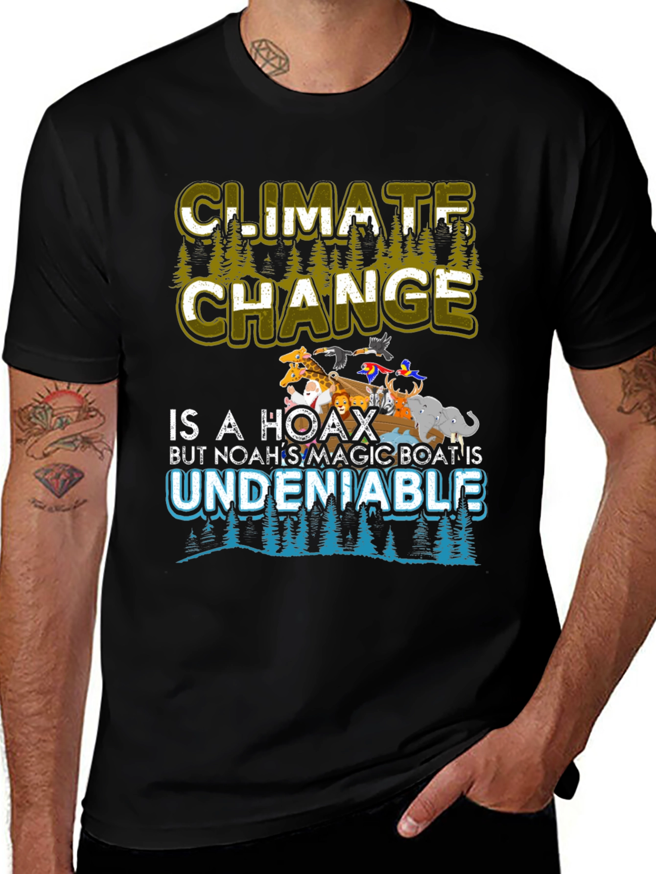 Black Climate Change is a Hoax T-Shirt main image