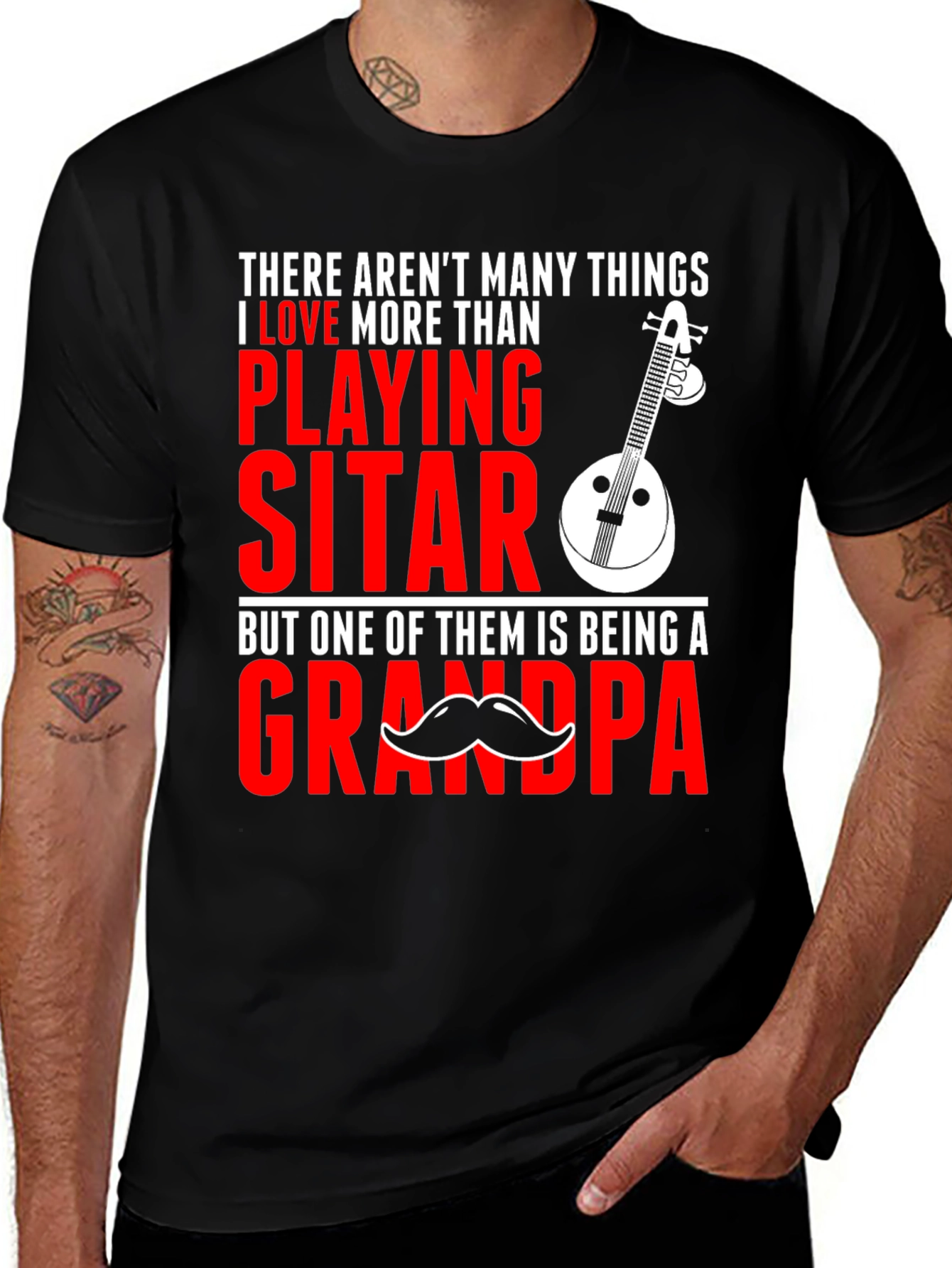 Grandpa Sitar Player T-Shirt