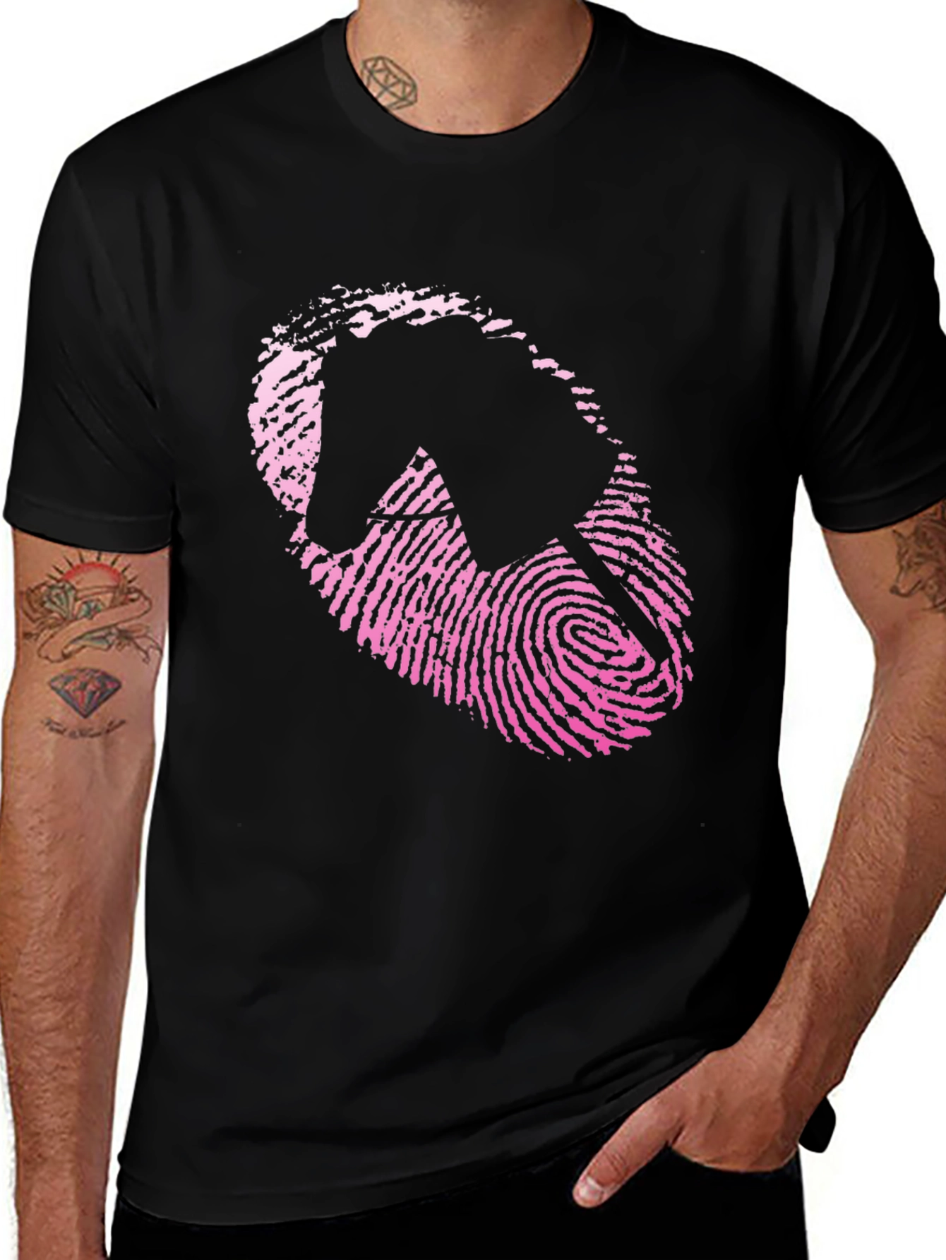 Variant 8 of Fingerprint Horse Graphic Tee - Black