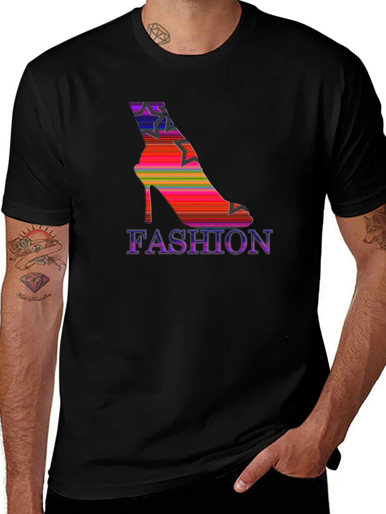 Variant 7 of Fashion Heel Graphic Tee - Stylish Black T-Shirt